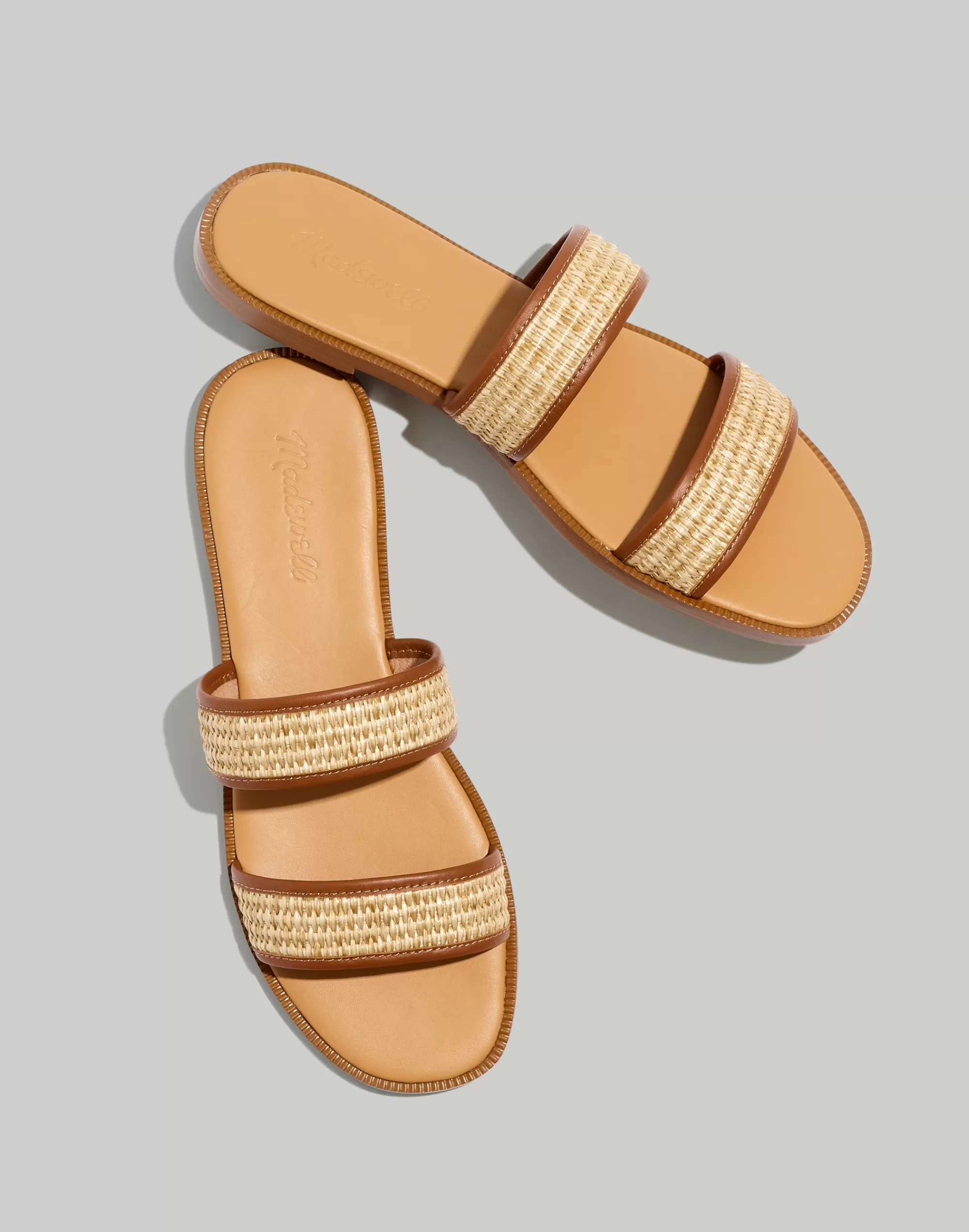 Madewell Sandals>The Teagan Slide Sandal In Straw Desert Dune Multi