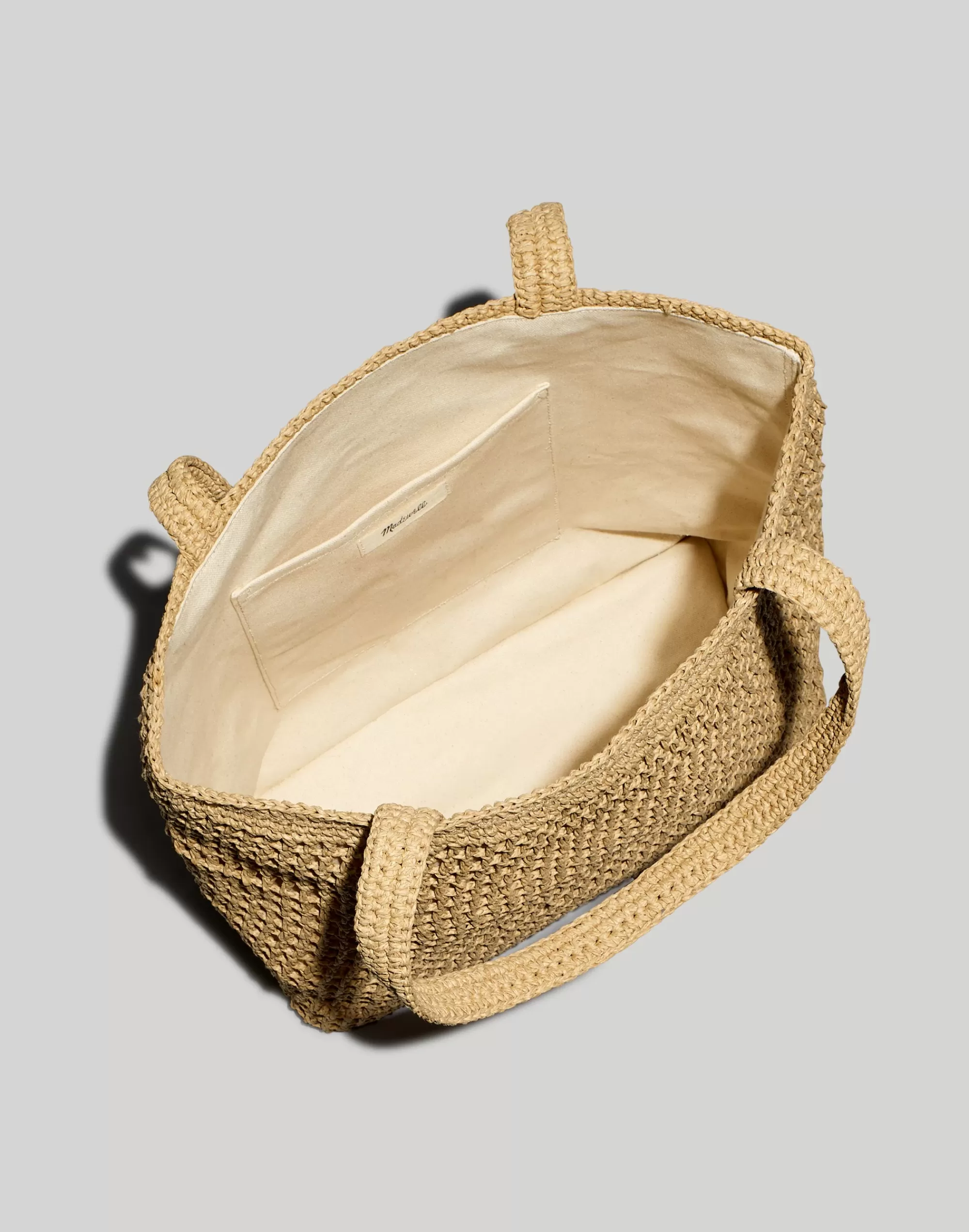 Madewell Shoulder Bags>The Transport Tote: Straw Edition Desert Dune