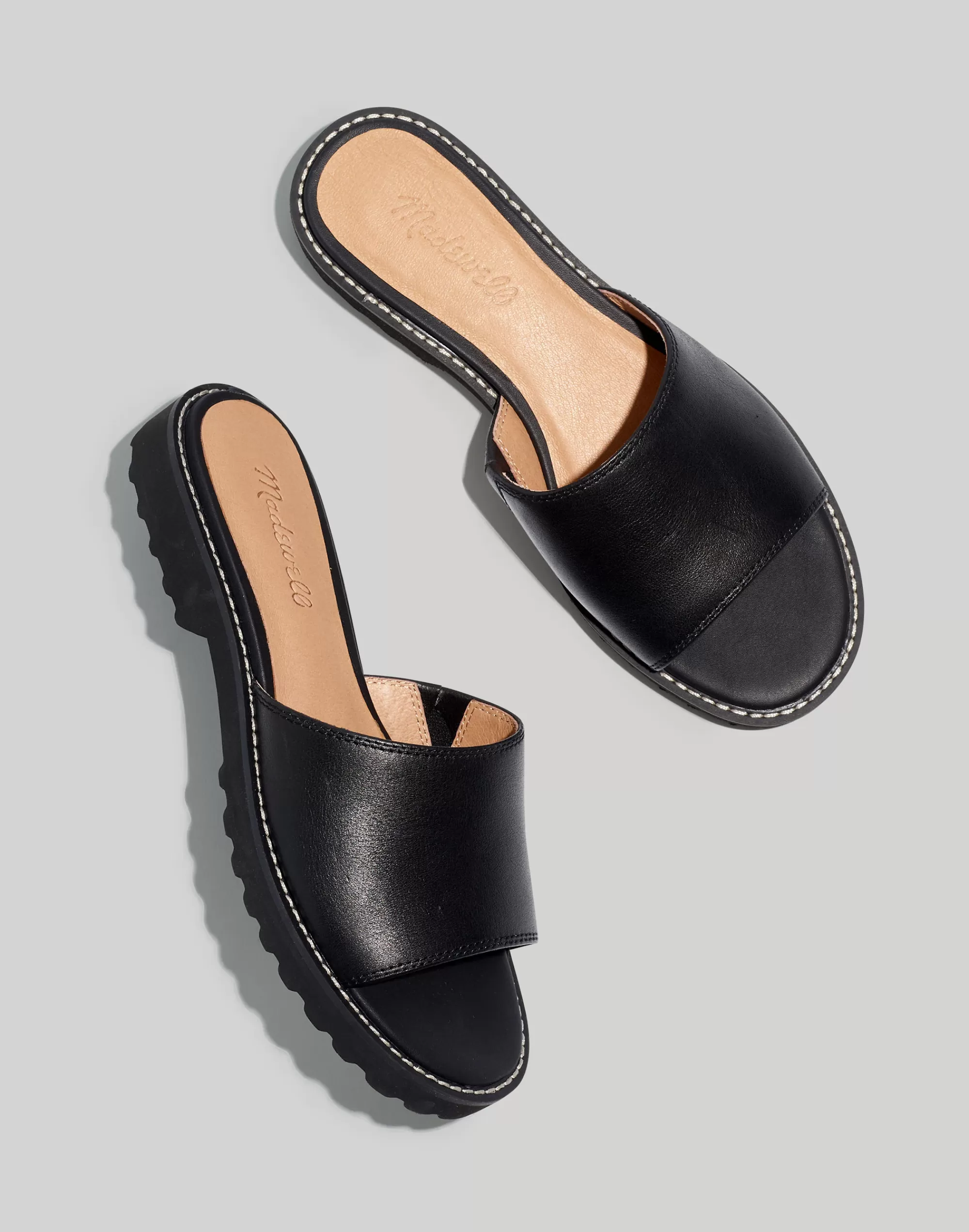 Madewell Sandals>The Vaneeta Lug Slide Sandal True Black