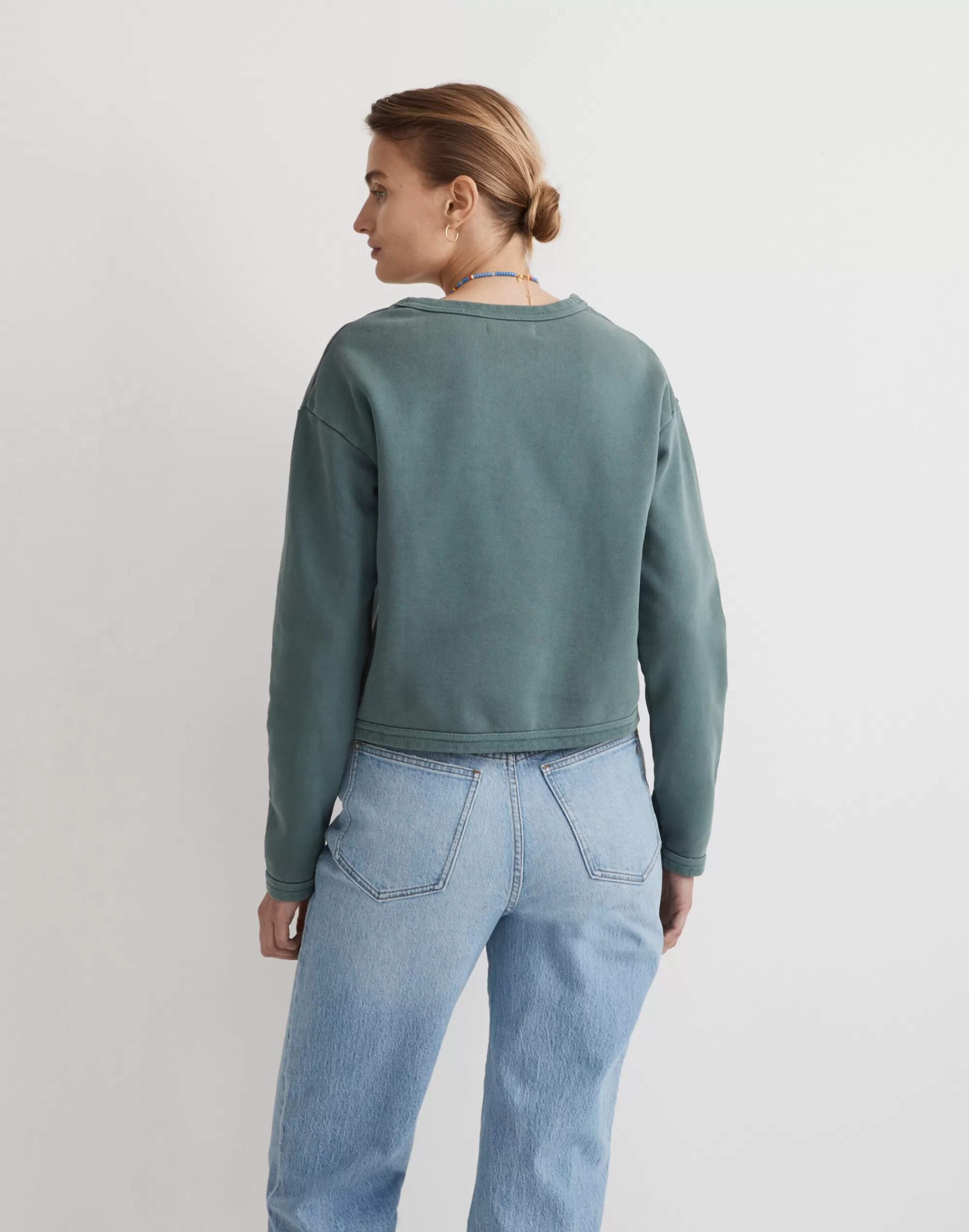 Madewell Tees>Thread Crop Sweatshirt Architect Green