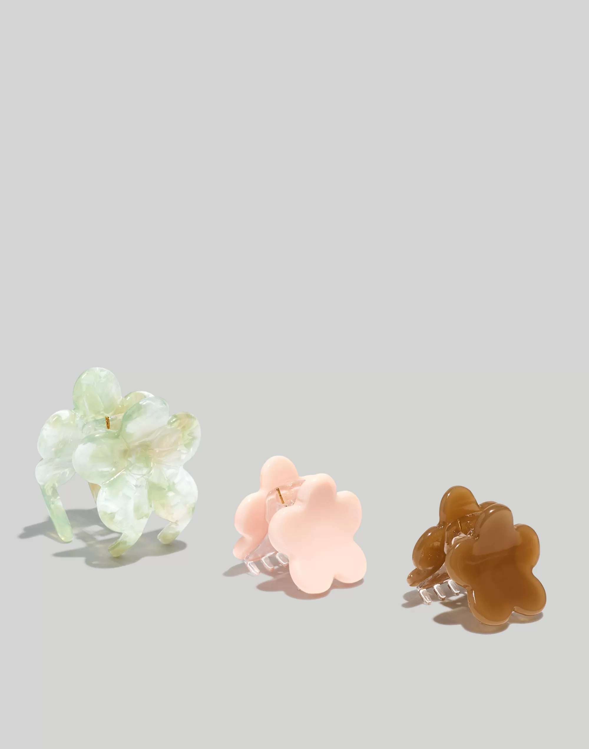 Madewell Hair Accessories>Three-Pack Floral Mini Claw Hair Clips Faded Petal