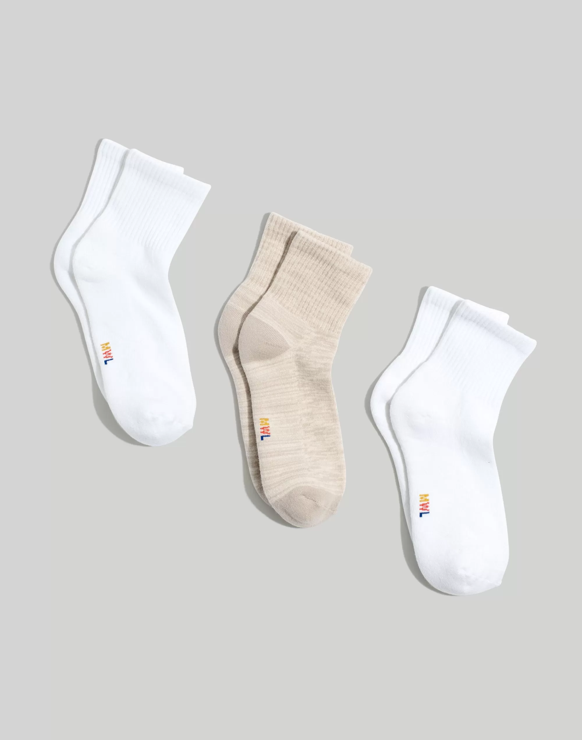 Madewell Socks>Three-Pack Mwl Cloudlift Ankle Socks Ashen Sand