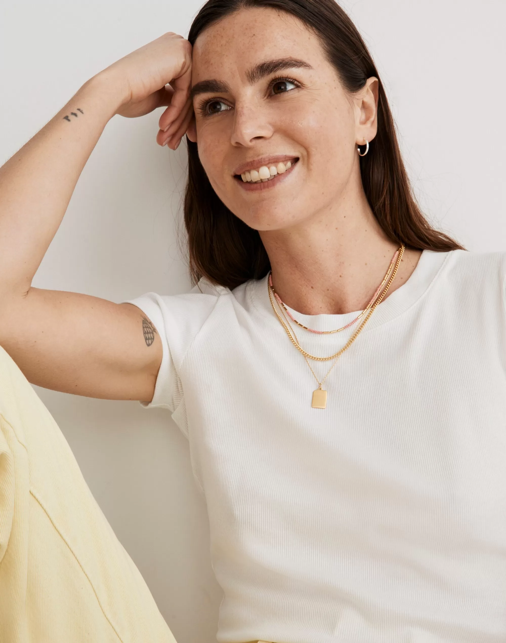 Madewell Necklaces>Three-Piece Freshwater Pearl Seed Bead Necklace Set Dried Blossom