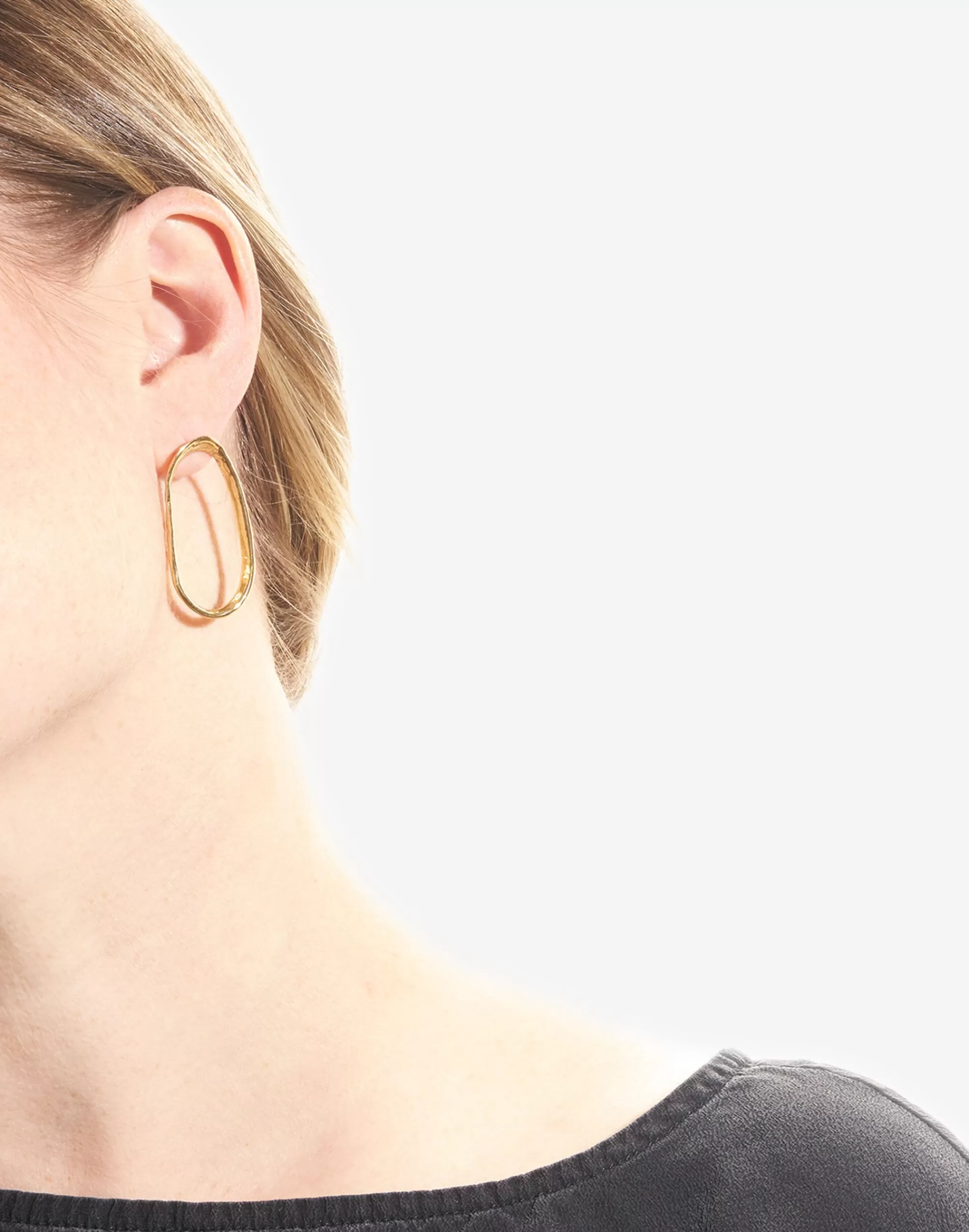 Madewell Earrings>Tidal Hoop Earrings Gold