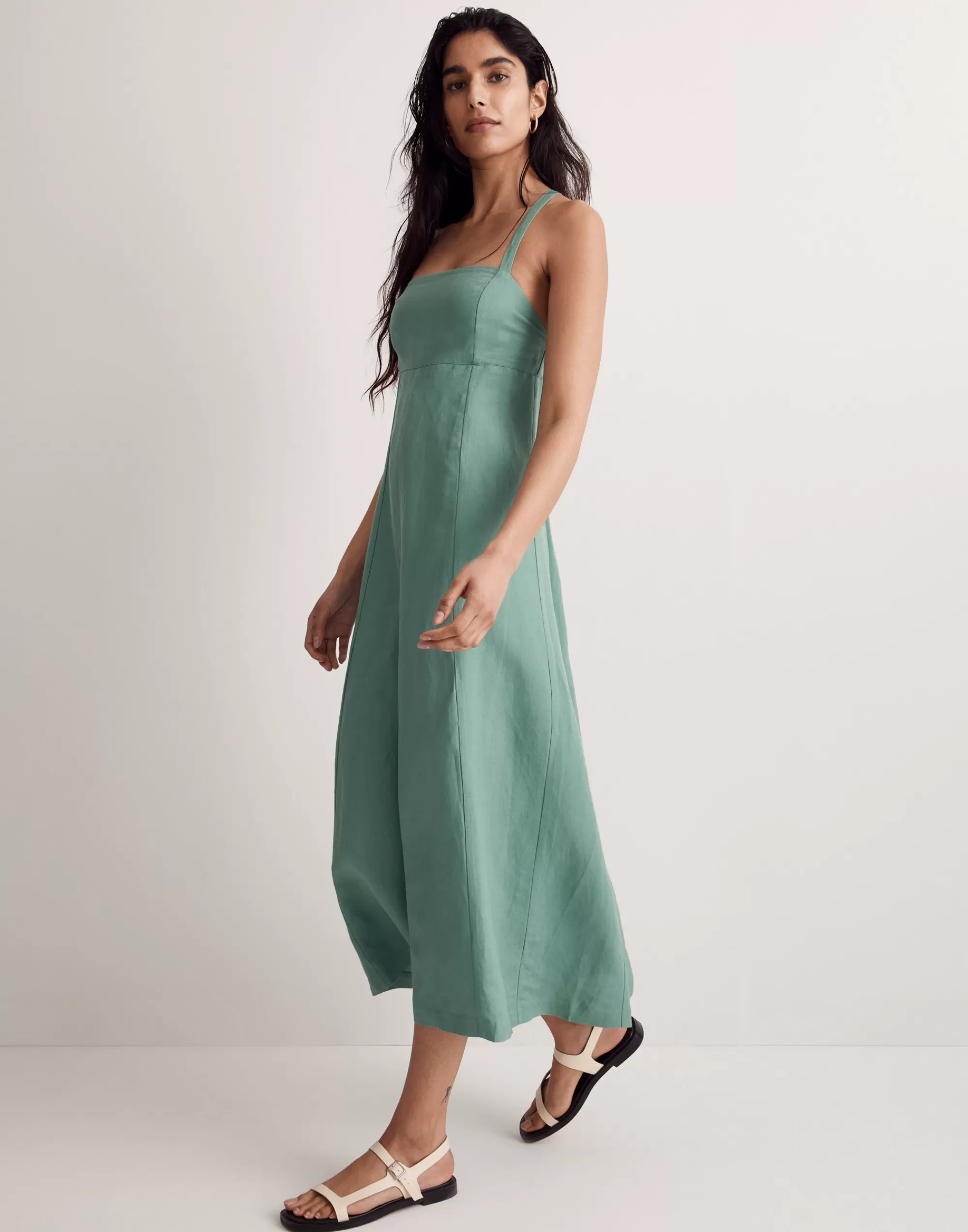 Madewell Dresses>Tie-Back Cami Midi Dress Trellis Green