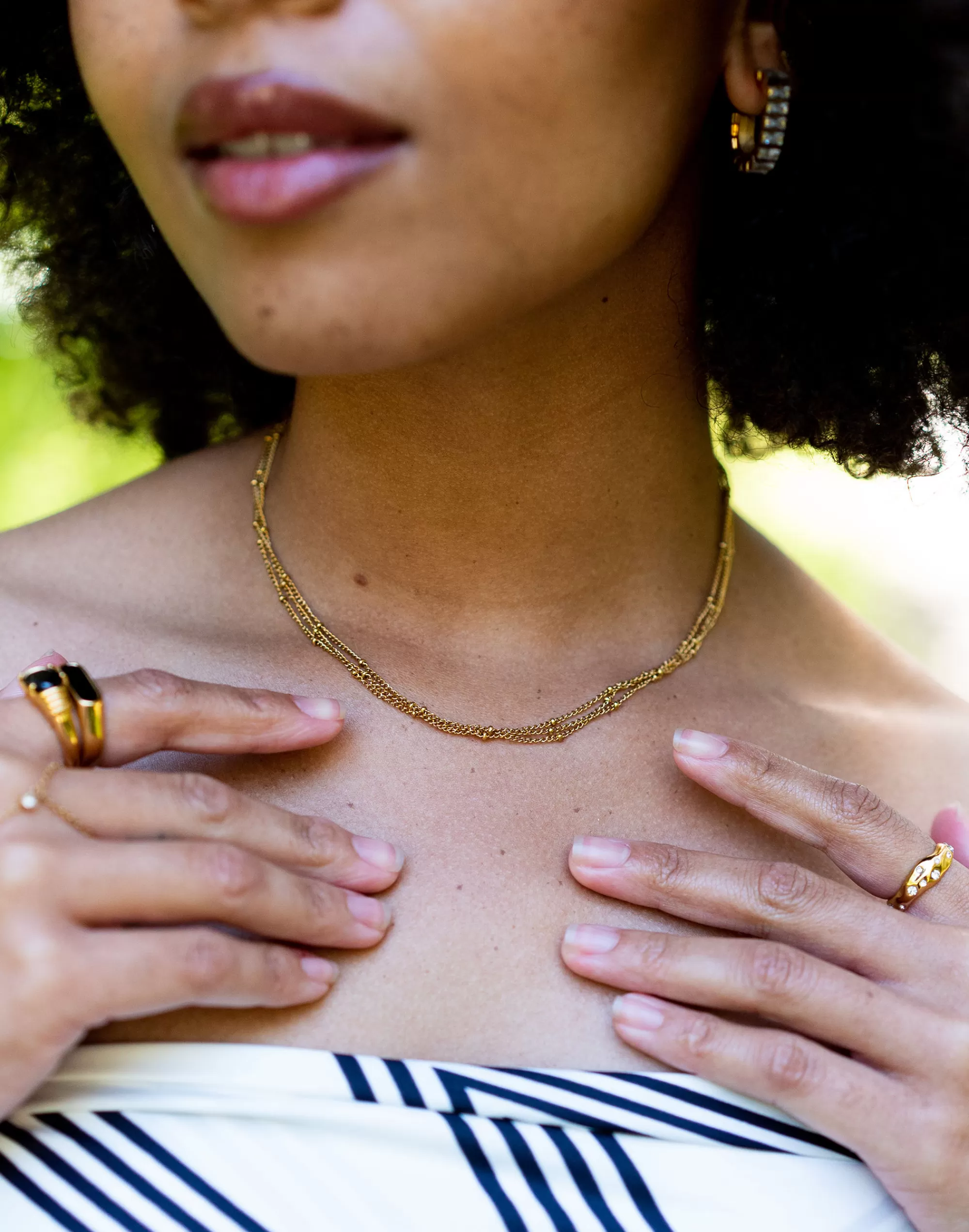 Madewell Necklaces>Tseatjewelry Olive Choker Necklace Gold