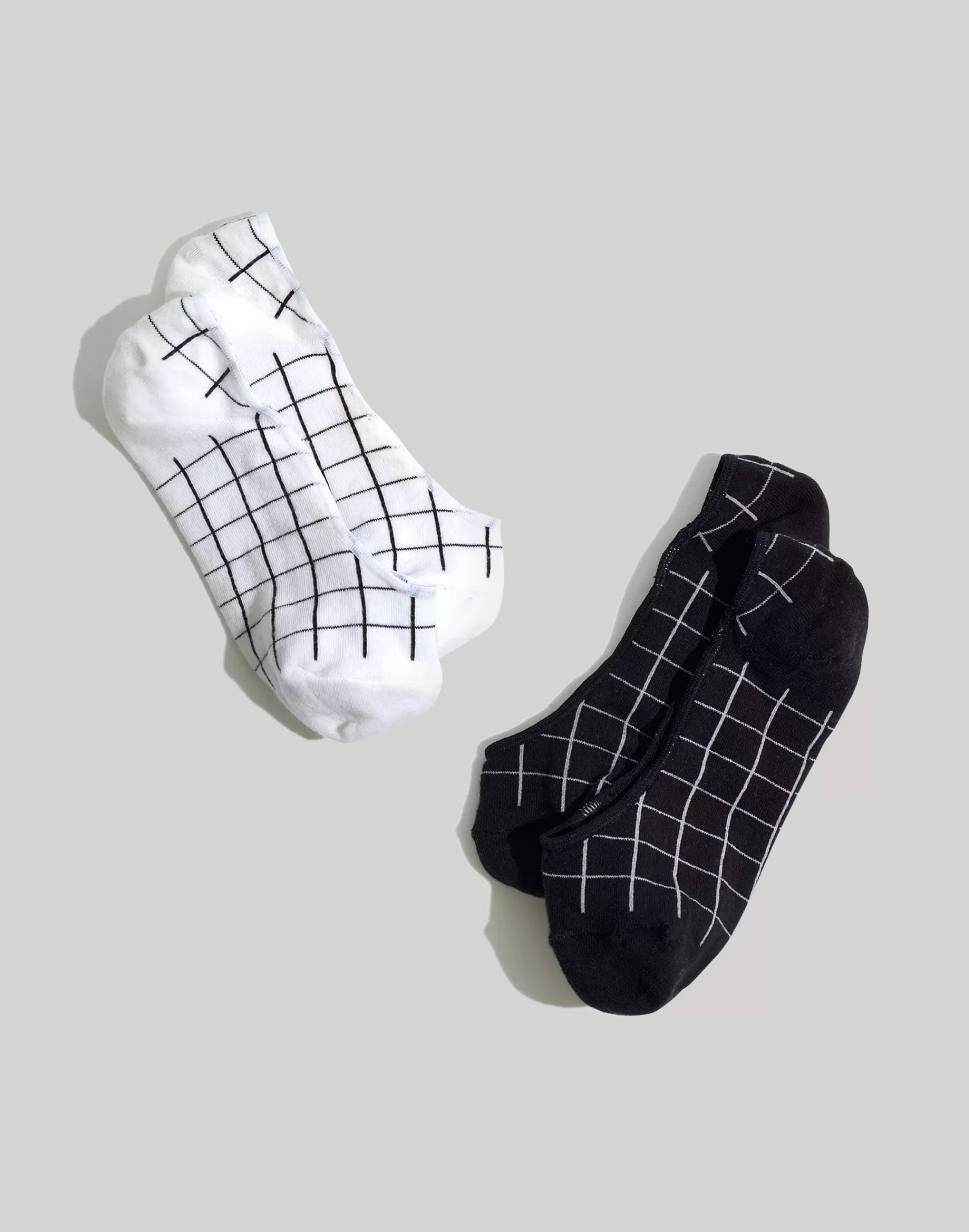 Madewell Socks>Two-Pack Grid Low-Profile Socks True Black Multi