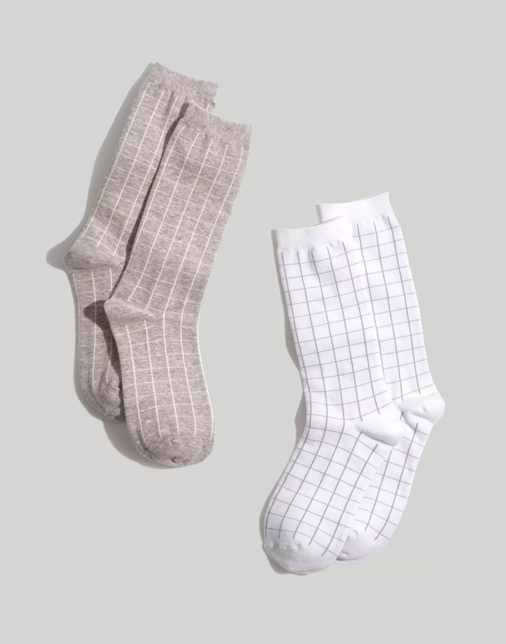 Madewell Socks>Two-Pack Grid Trouser Socks True Black Multi