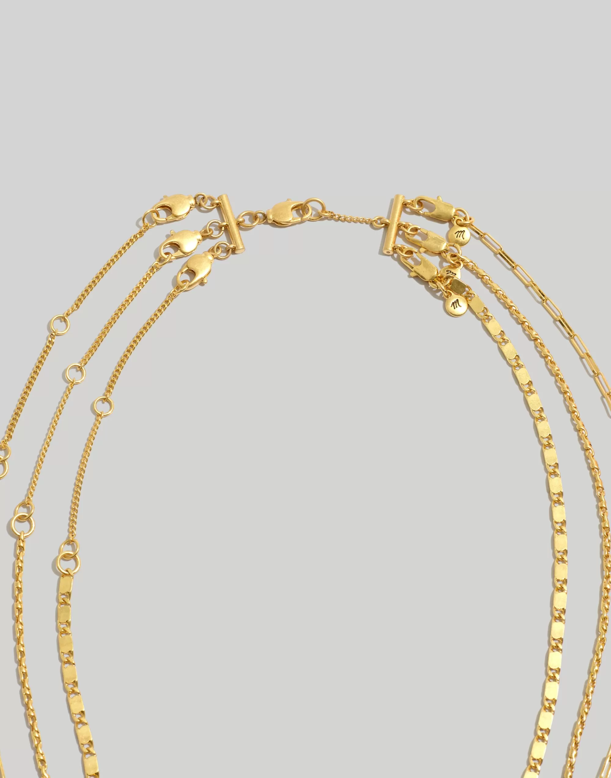 Madewell Necklaces>Two-Pack Necklace Layering Clasps Vintage Gold