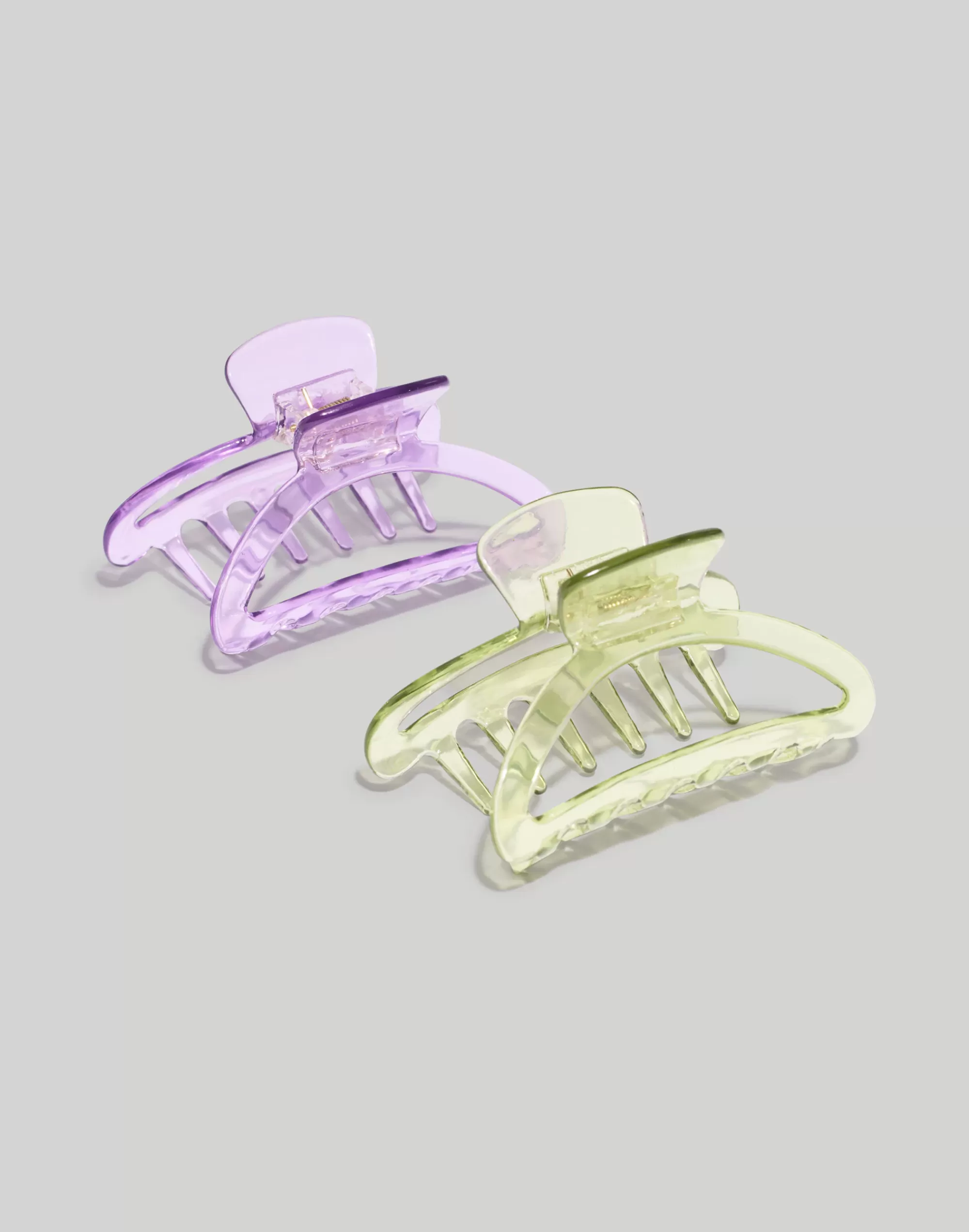 Madewell Hair Accessories>Two-Pack Translucent Small Claw Hair Clips Smoky Grape