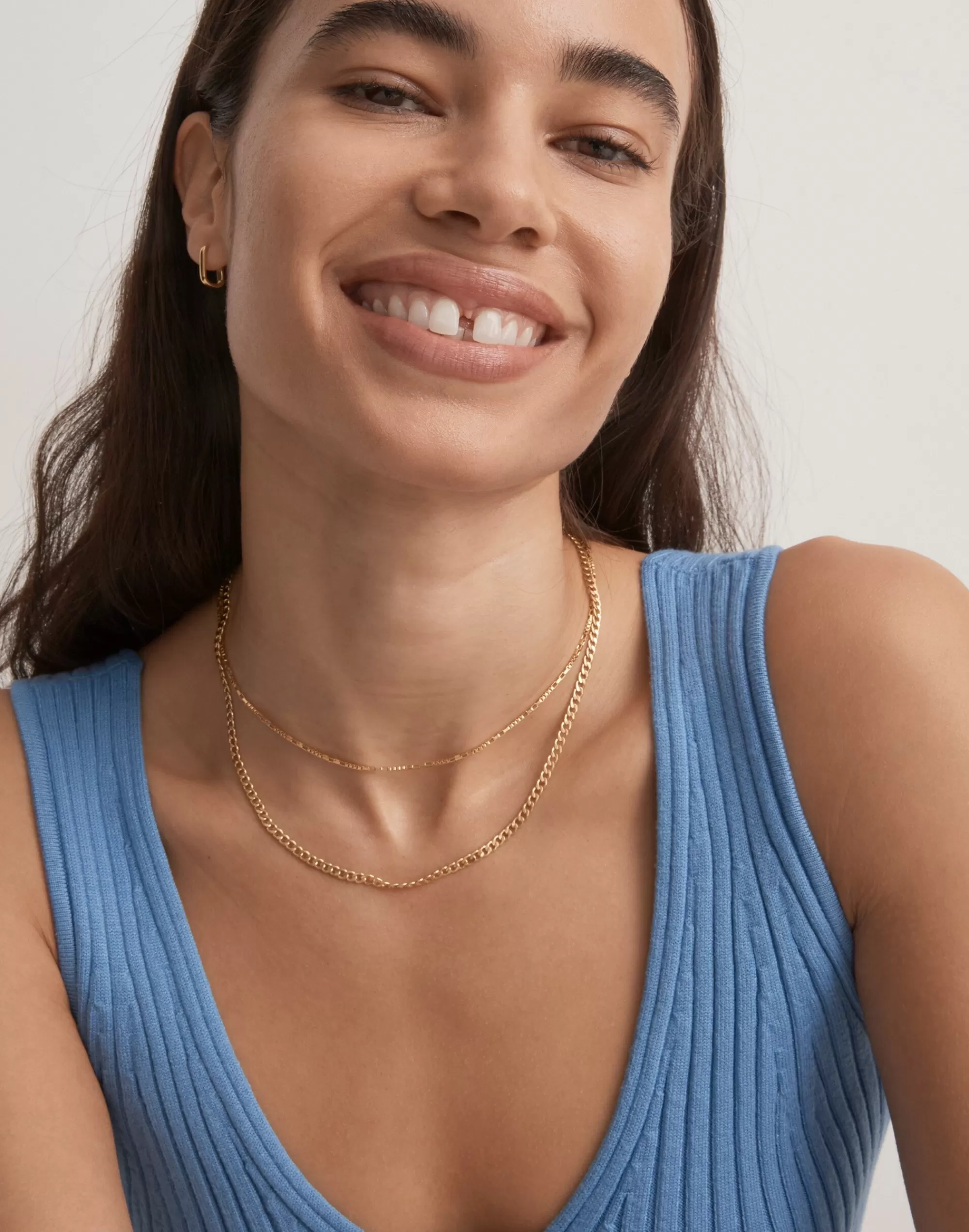 Madewell Necklaces>Two-Piece Skinny Chain Necklace Set Vintage Gold