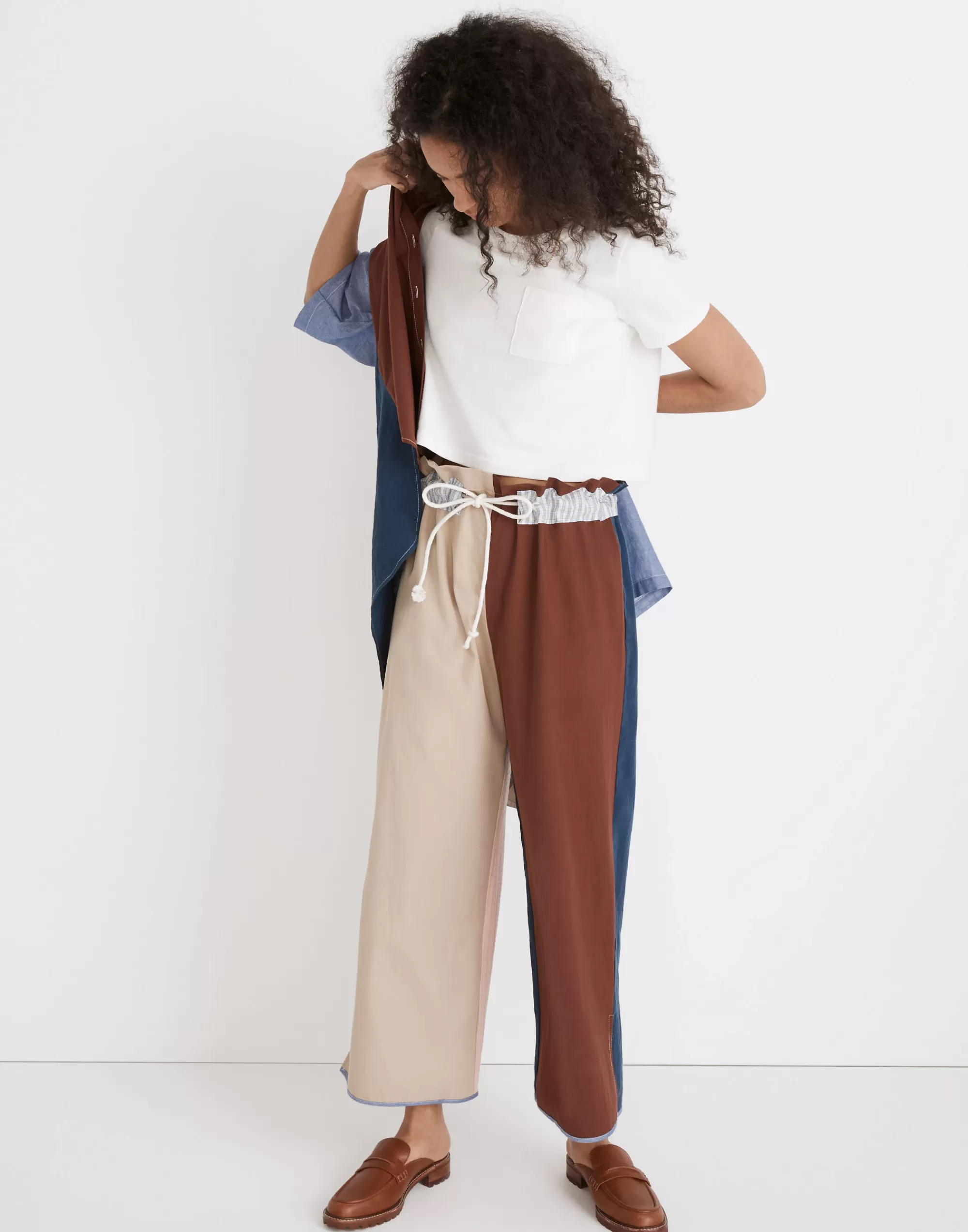 Madewell Pants>Union Upcycled Patchwork Paperbag Pants Destress Ade