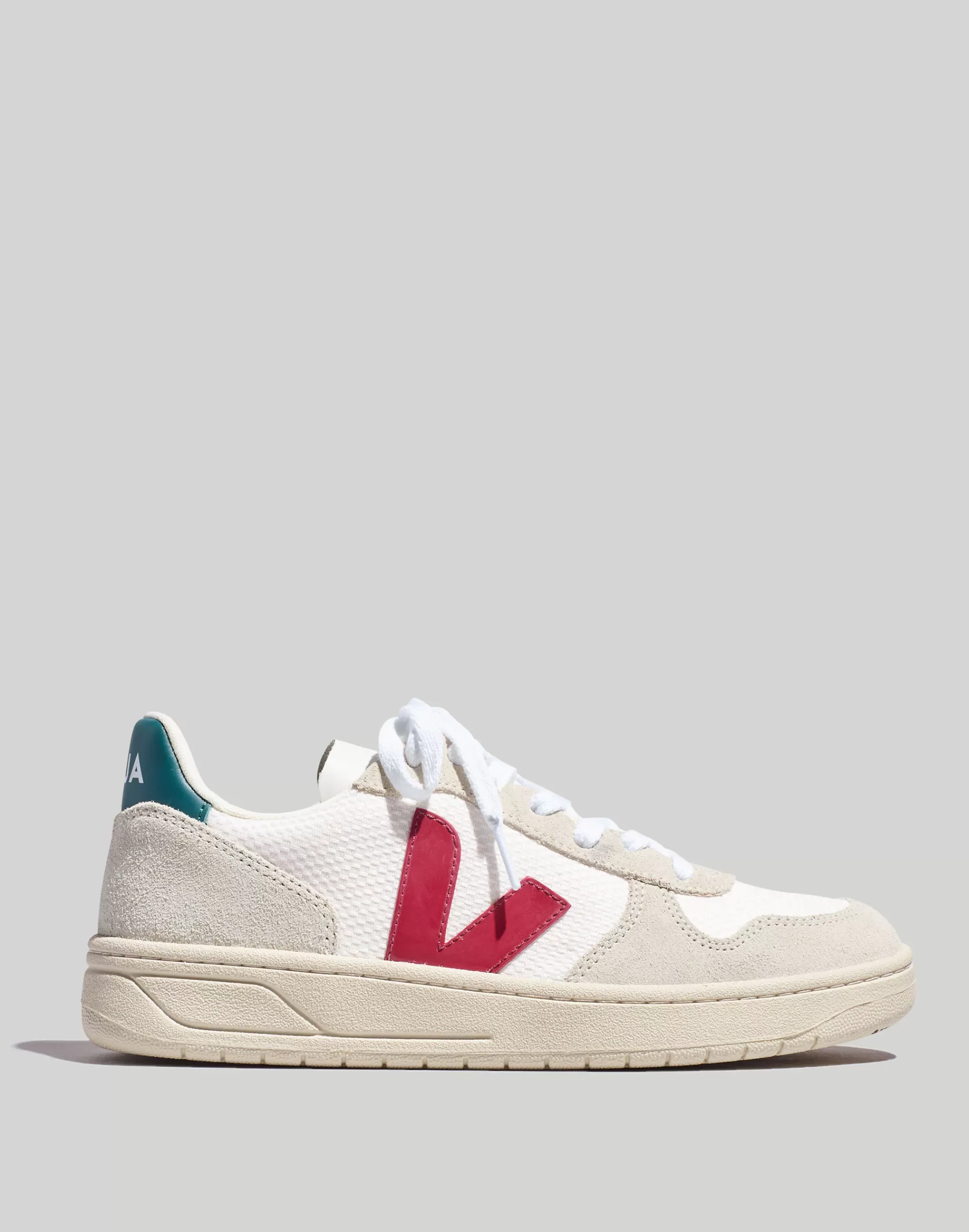 Madewell Sneakers>V-10 Sneakers White Burgundy Brittany