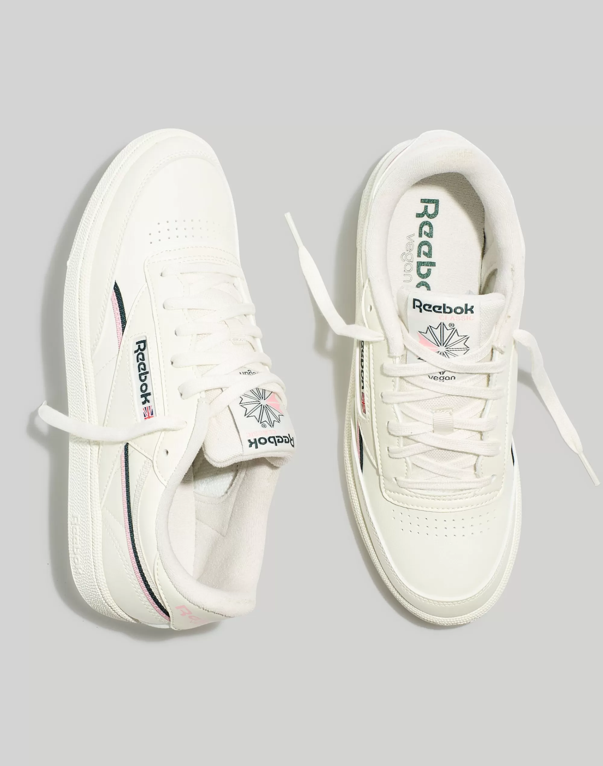 Madewell Sneakers>Vegan Club C Sneakers Chalk/Pink Glow/Forest Green