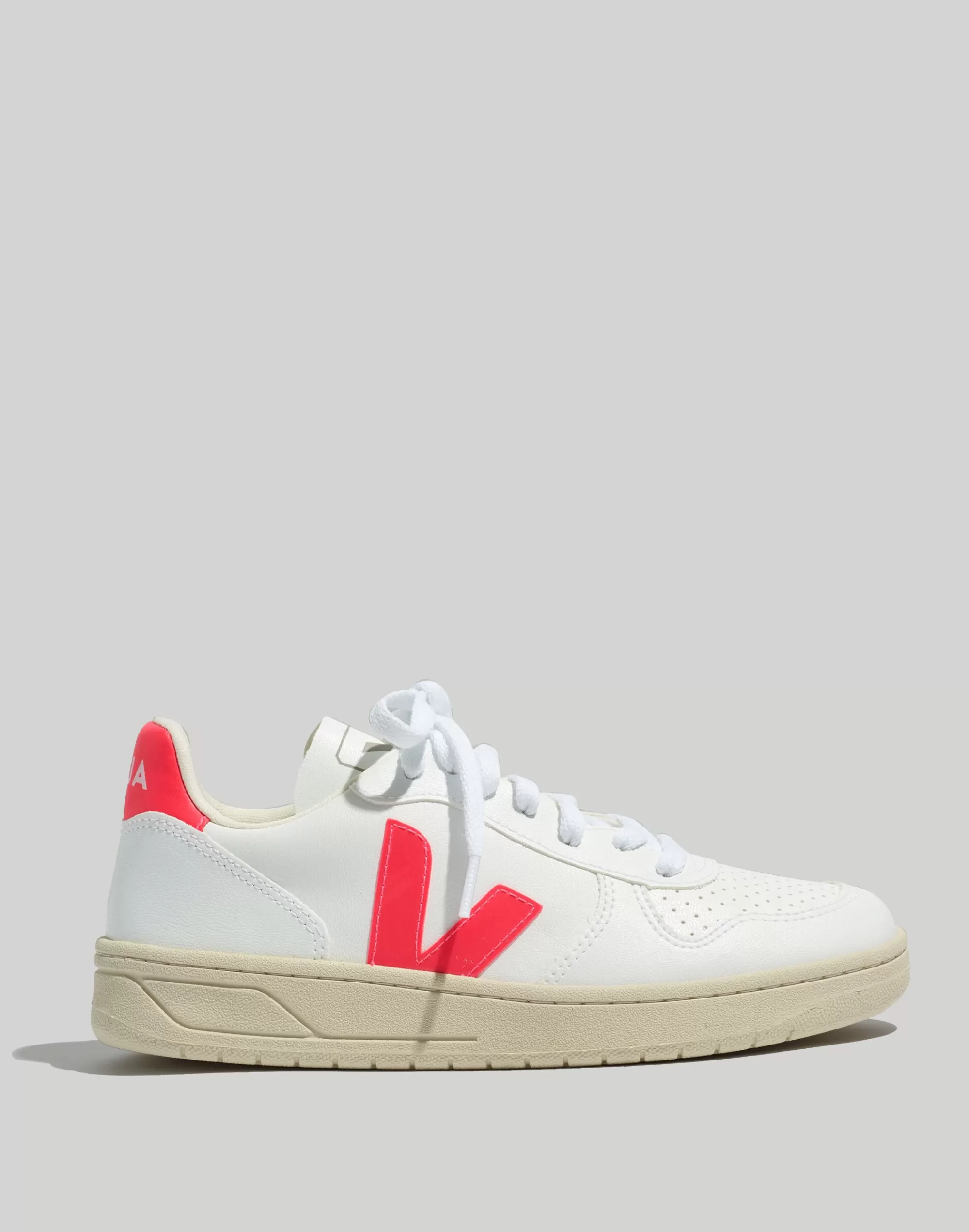 Madewell Sneakers>Vegan Leather V-10 Sneakers White Rose-Fluo