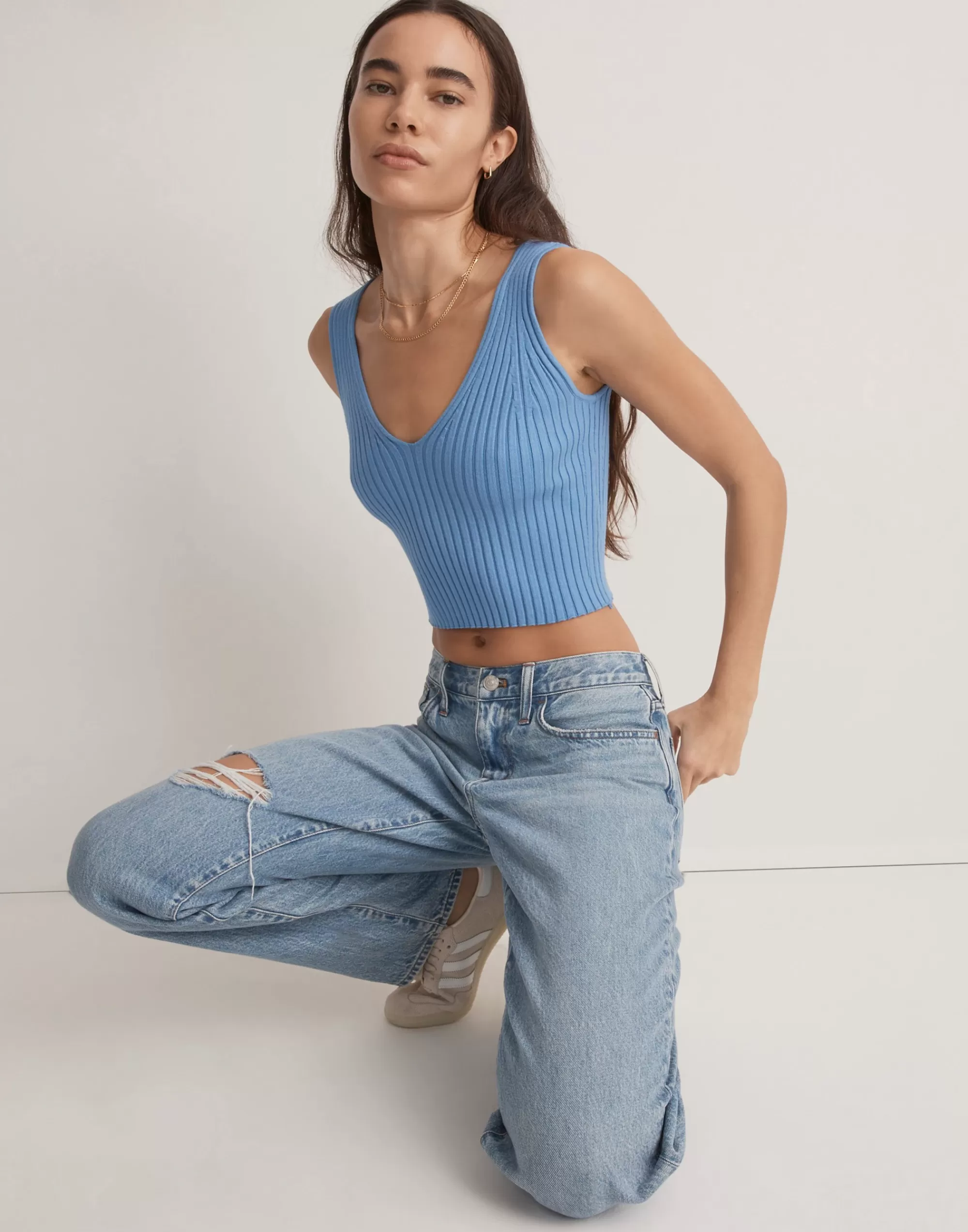 Madewell Tops & Shirts>V-Neck Sweater Tank Oasis Blue