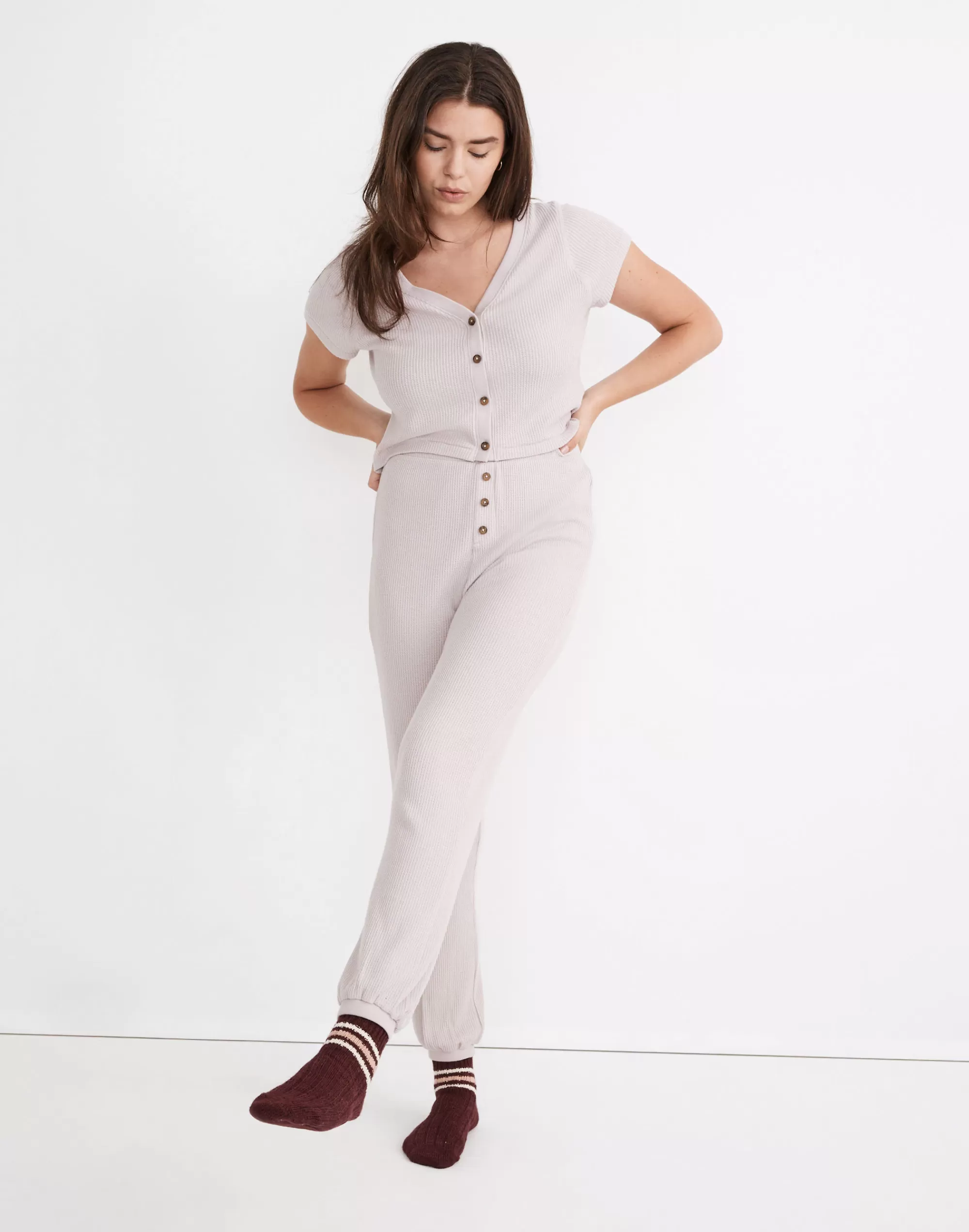 Madewell Pajamas>Waffle Knit Jogger Pajama Pants Pale Lilac