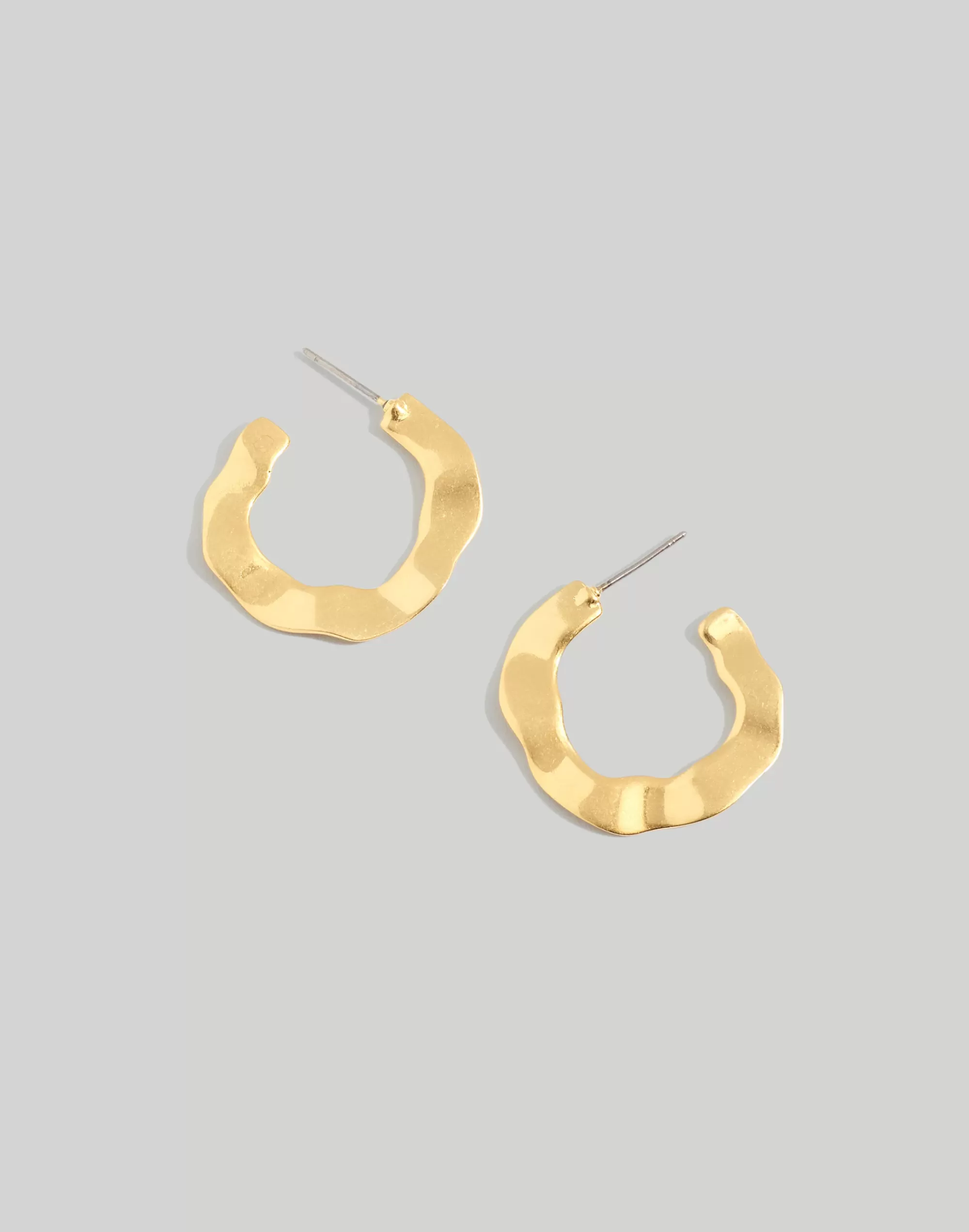 Madewell Earrings>Wavy Medium Hoop Earrings Vintage Gold