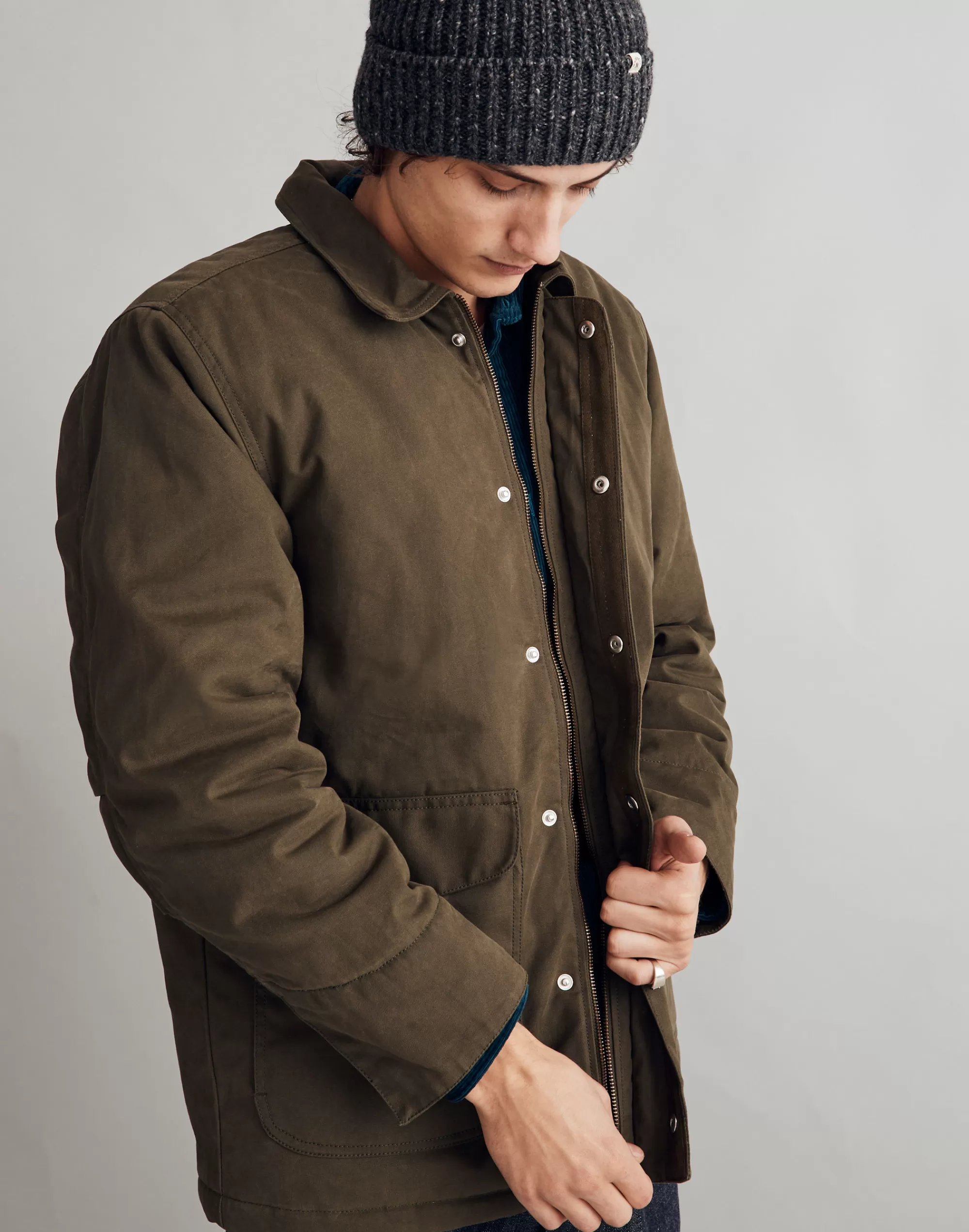 Madewell Jackets>Waxed Quilted Barn Jacket Tent Green