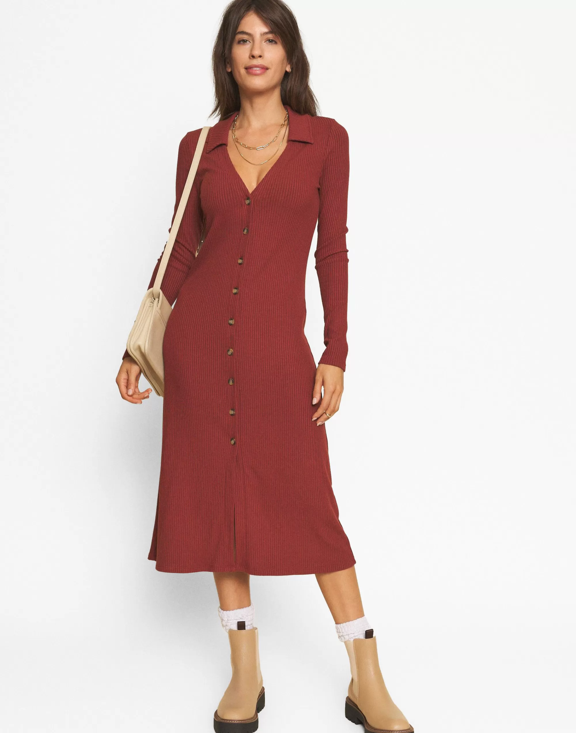 Madewell Dresses>Whimsy + Row Evan Dress Dark Red