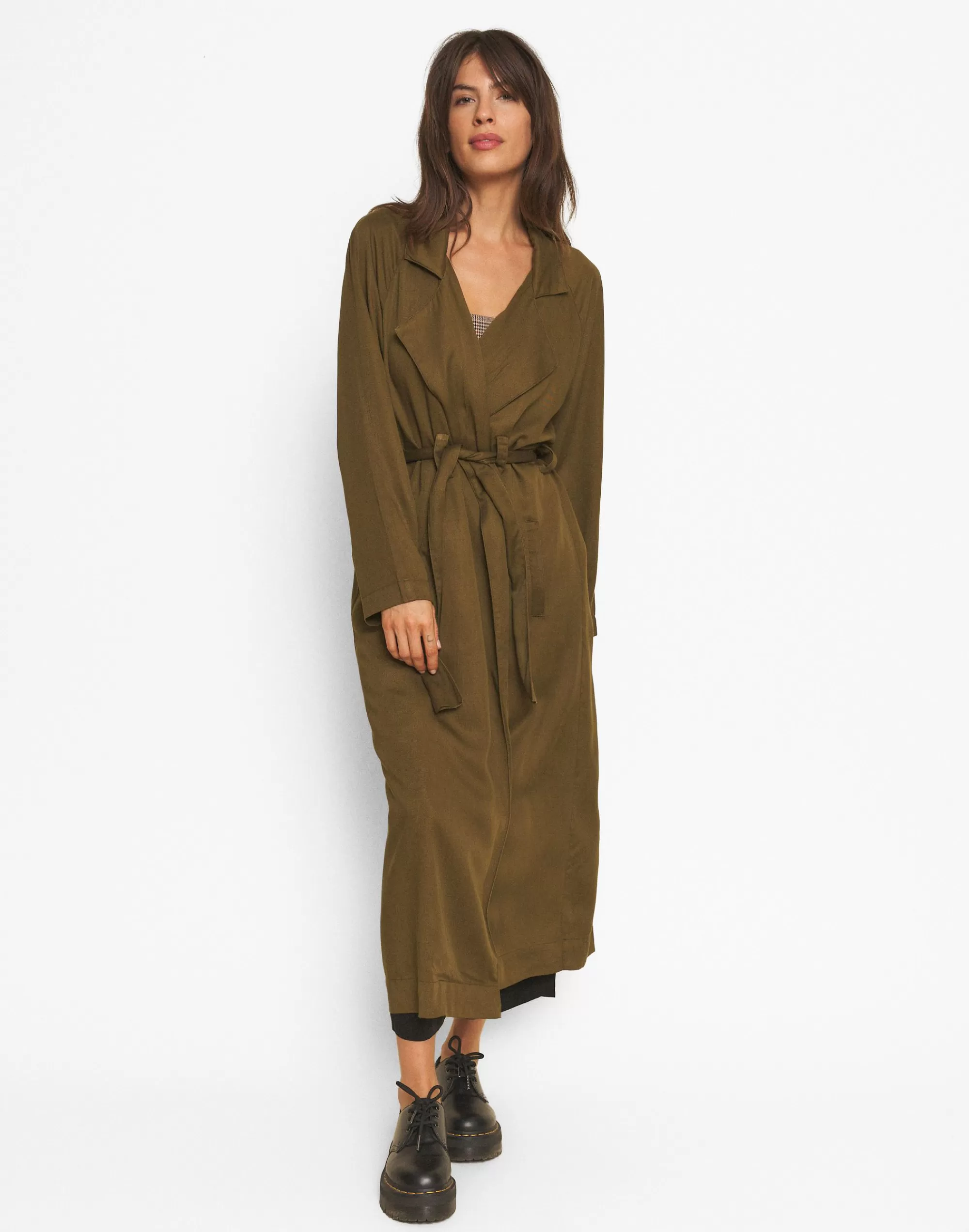 Madewell Jackets>Whimsy + Row Gia Trench Dark Green