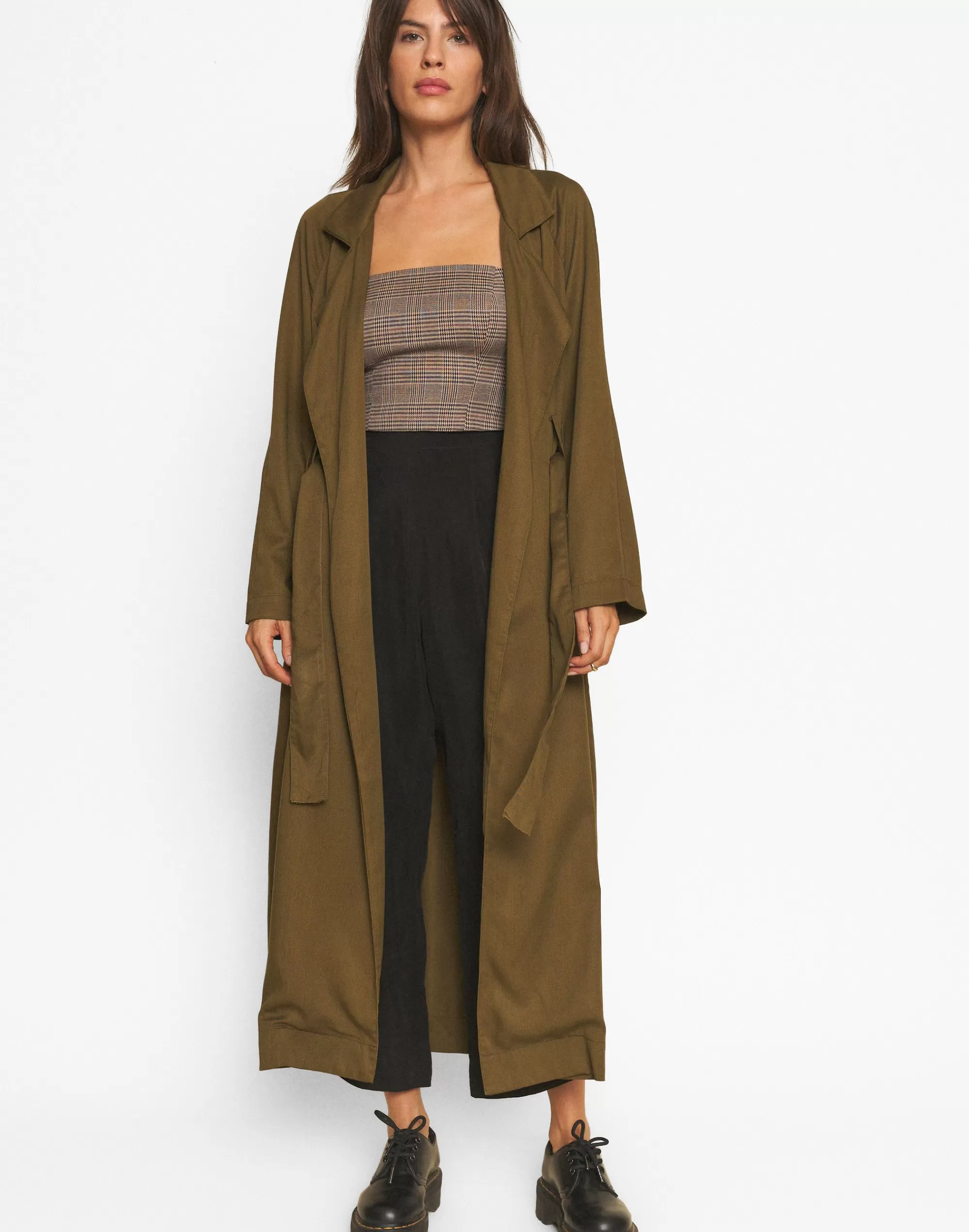 Madewell Jackets>Whimsy + Row Gia Trench Dark Green