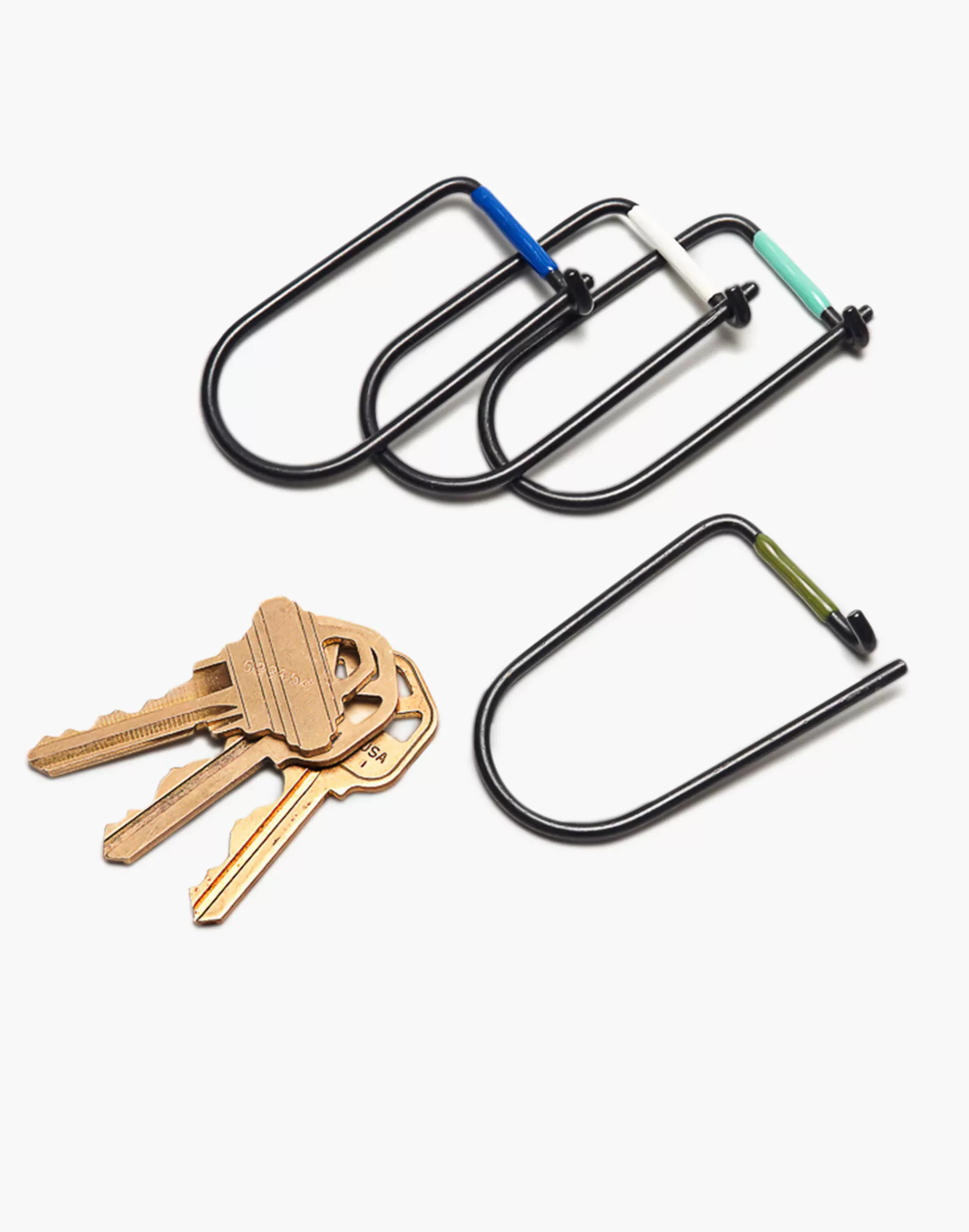 Madewell Home>Wilson Carbon Black Enameled Keyring Blue