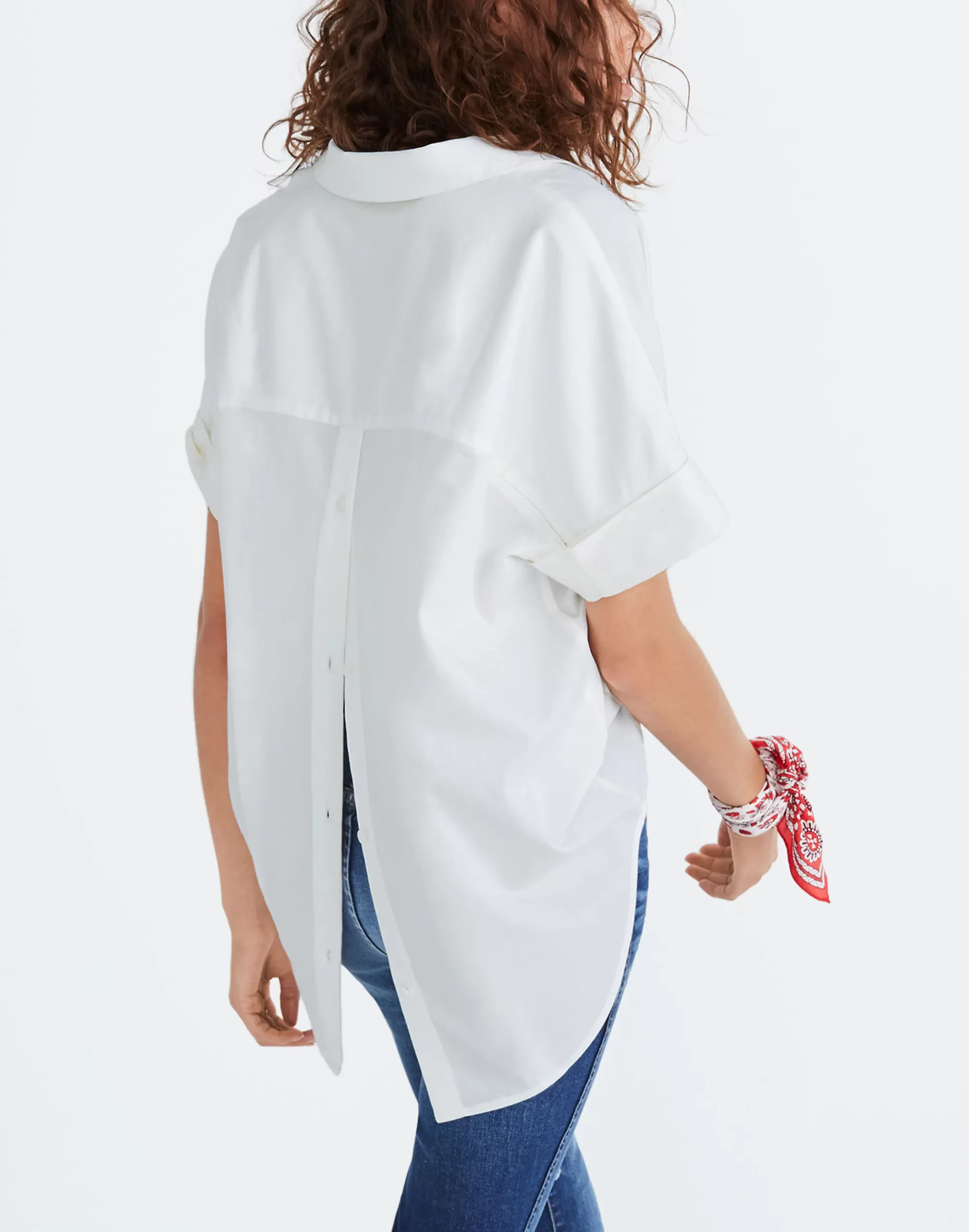 Madewell Tops & Shirts>Women's Courier Button-Back Shirt In | Pure White