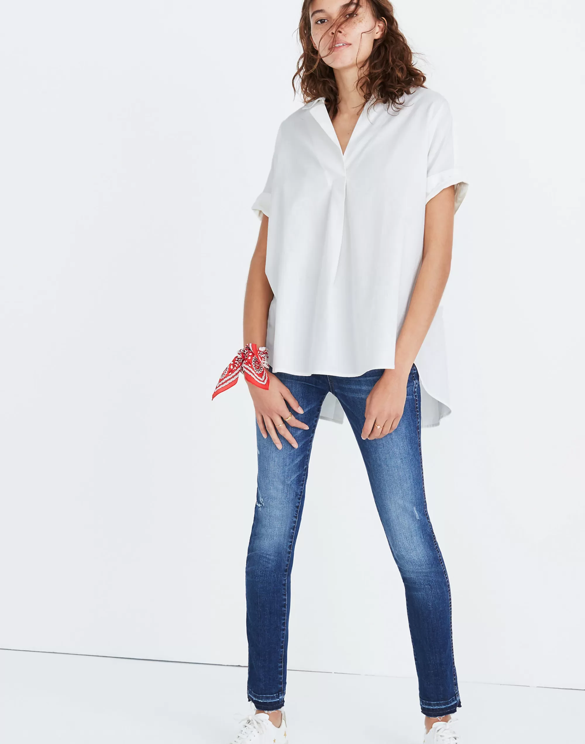 Madewell Tops & Shirts>Women's Courier Button-Back Shirt In | Pure White