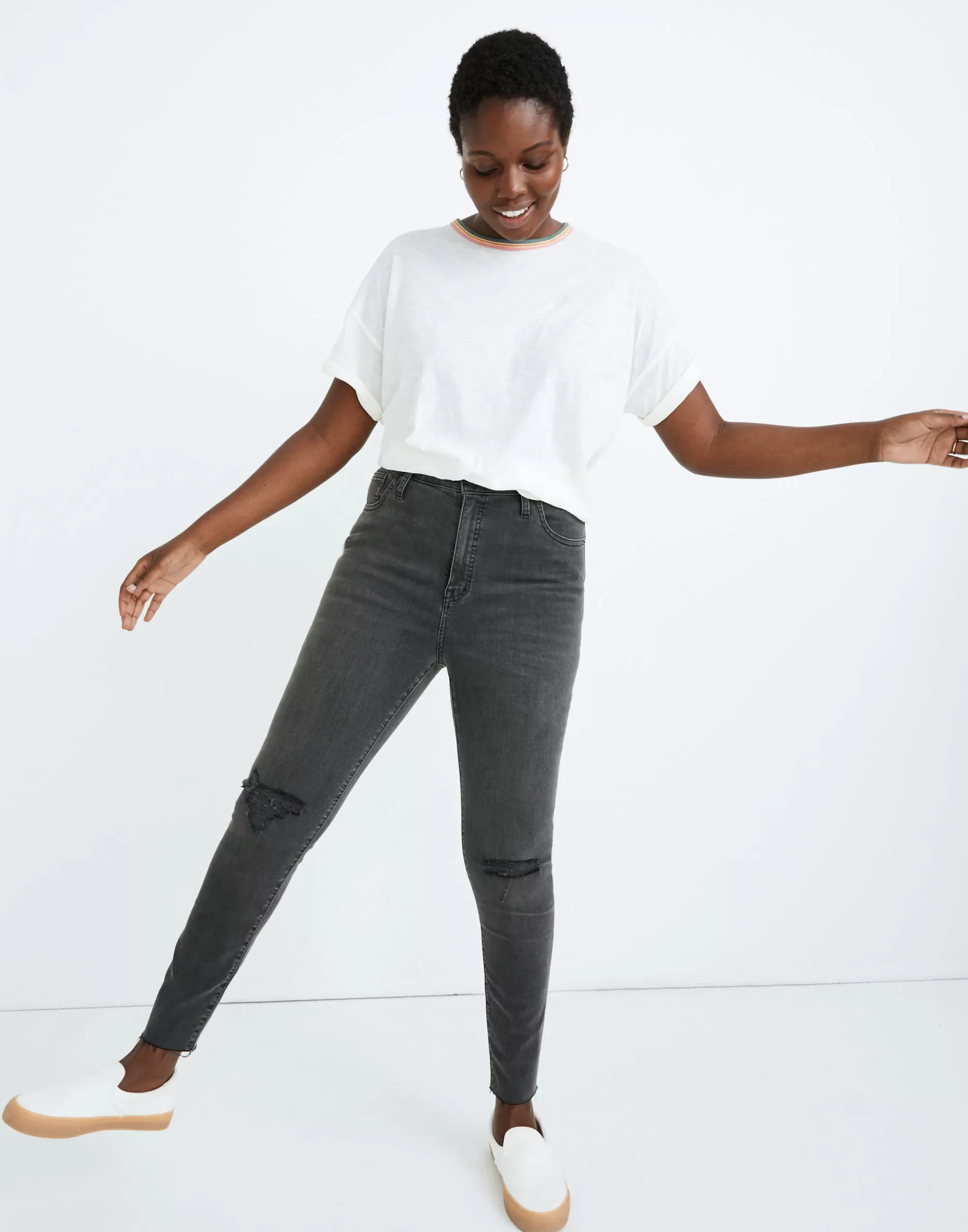 Madewell Jeans>Women's Curvy High-Rise Skinny Jeans In | Black Sea