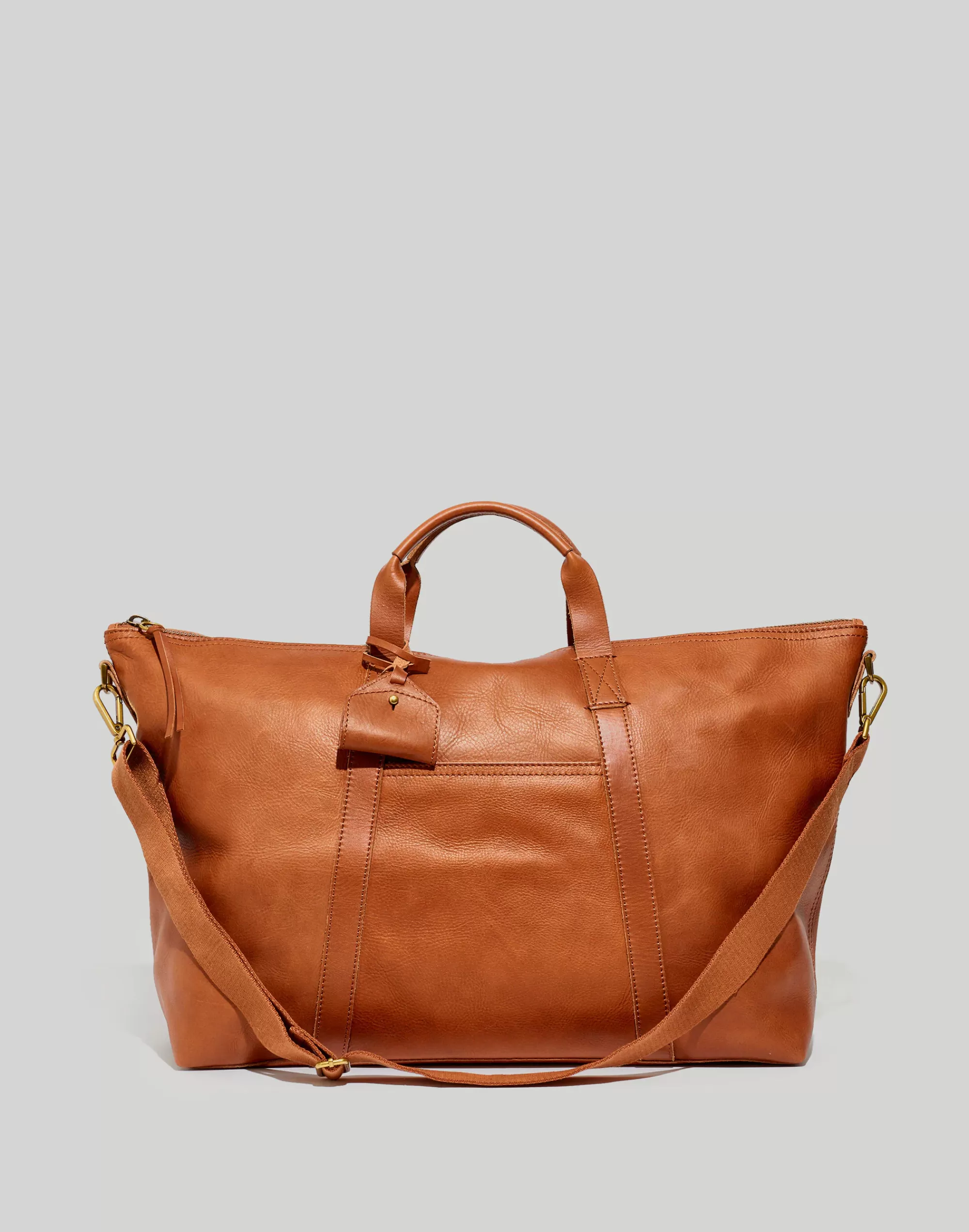 Madewell Luggage & Travel>Women's Essential Overnight Bag In Leather | English Saddle