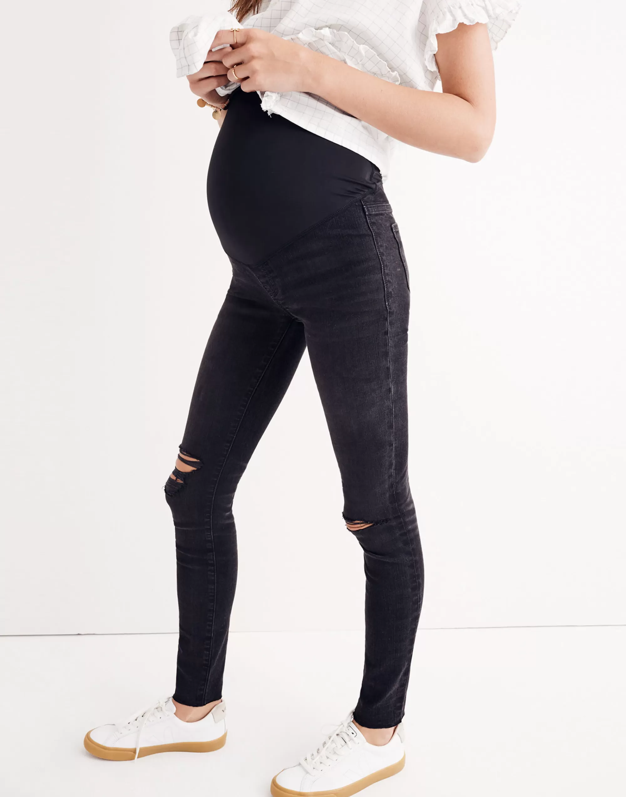 Madewell Maternity Jeans>Women's Maternity Over-The-Belly Skinny Jeans In | Black Sea