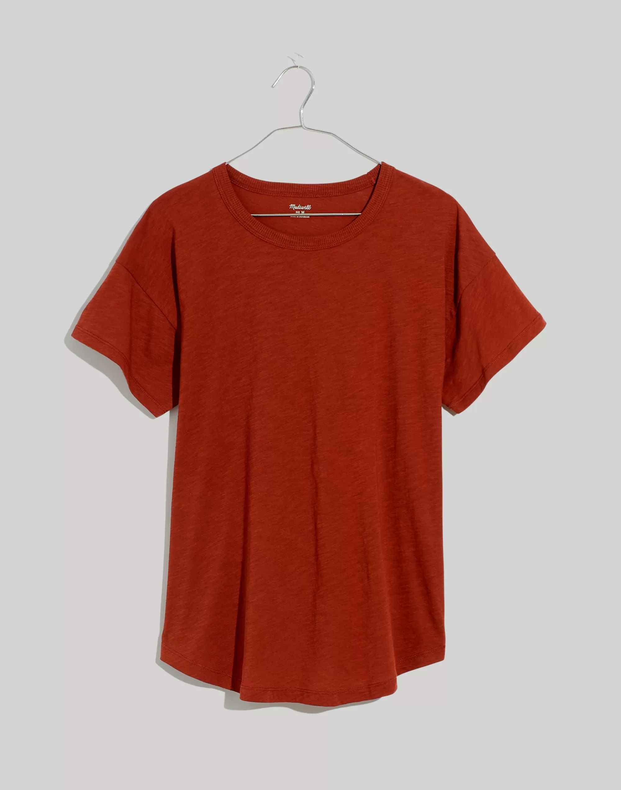 Madewell Tees>Women's Plus Whisper Cotton Rib-Crewneck Tee | Dusty Redwood