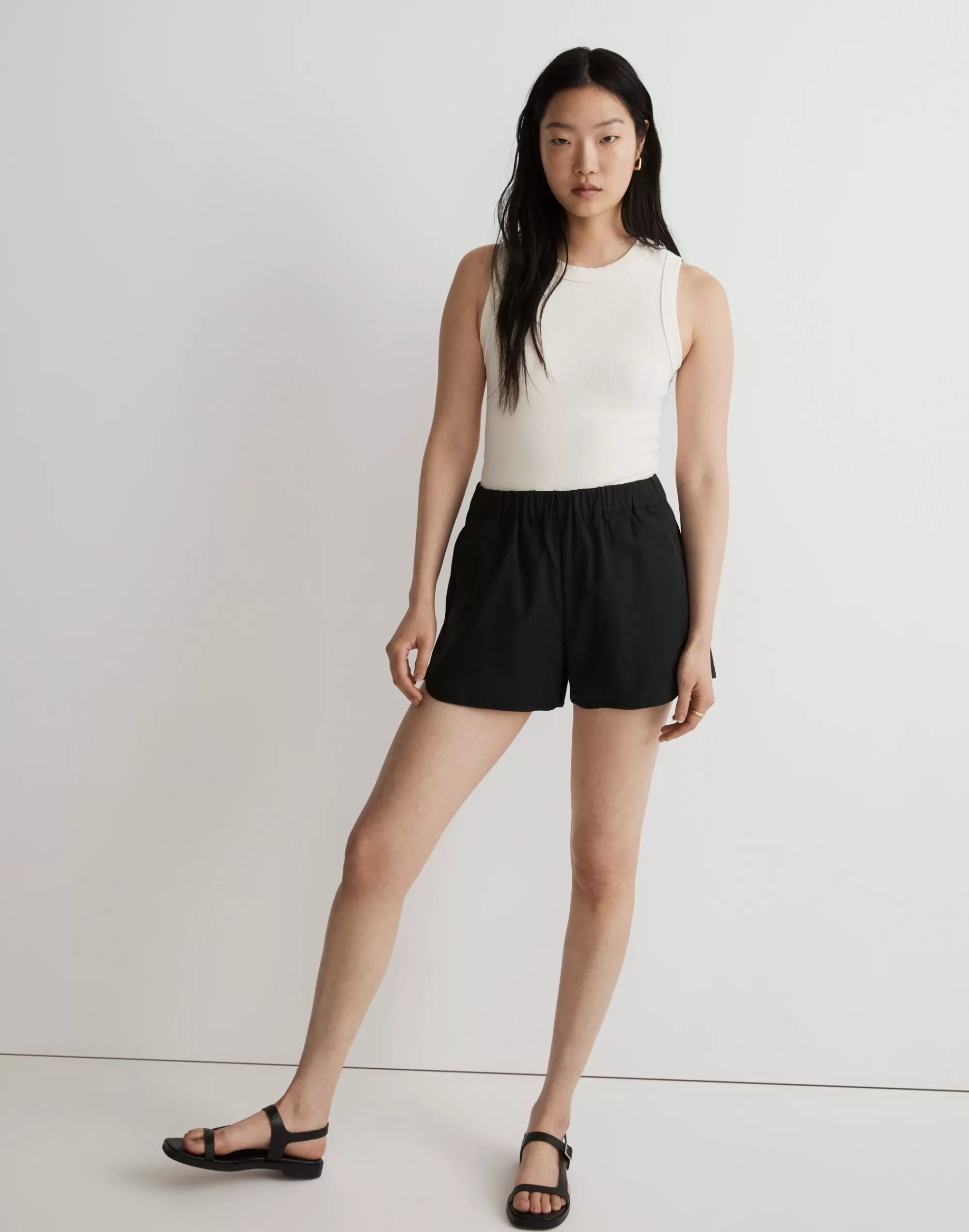 Madewell Shorts>Women's Pull-On Shorts | Almost Black