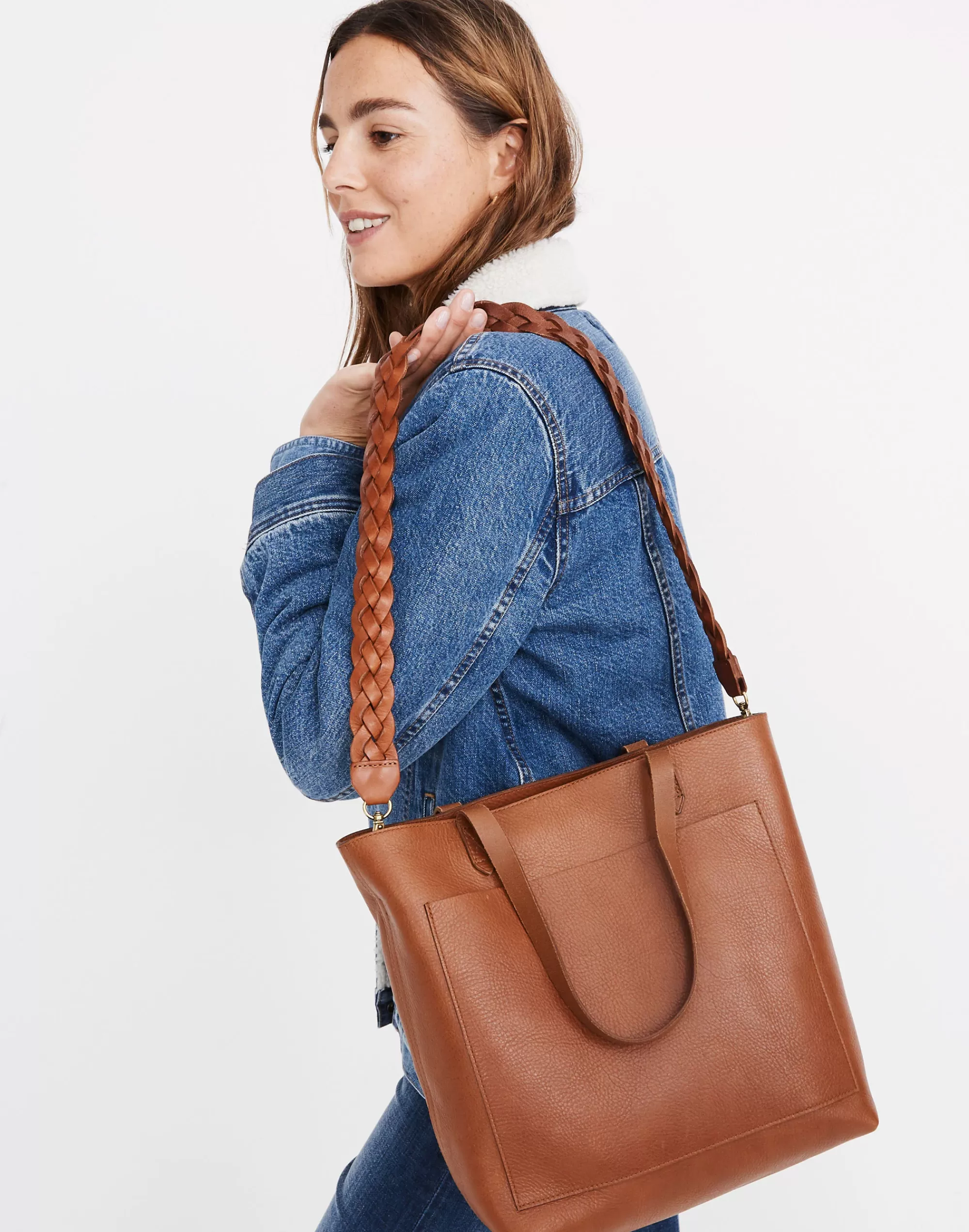 Madewell Leather Accessories>Women's Shoulder Bag Strap: Braided Leather | English Saddle