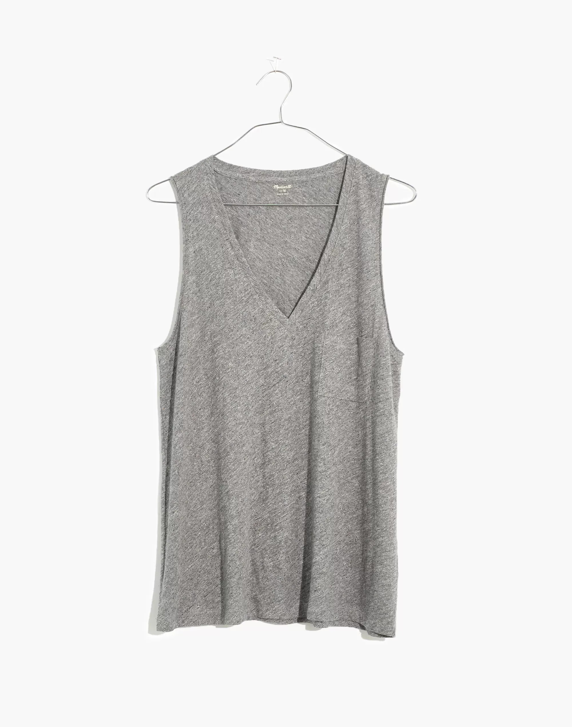 Madewell Tees>Women's Whisper Cotton V-Neck Pocket Tank | Hthr Mercury