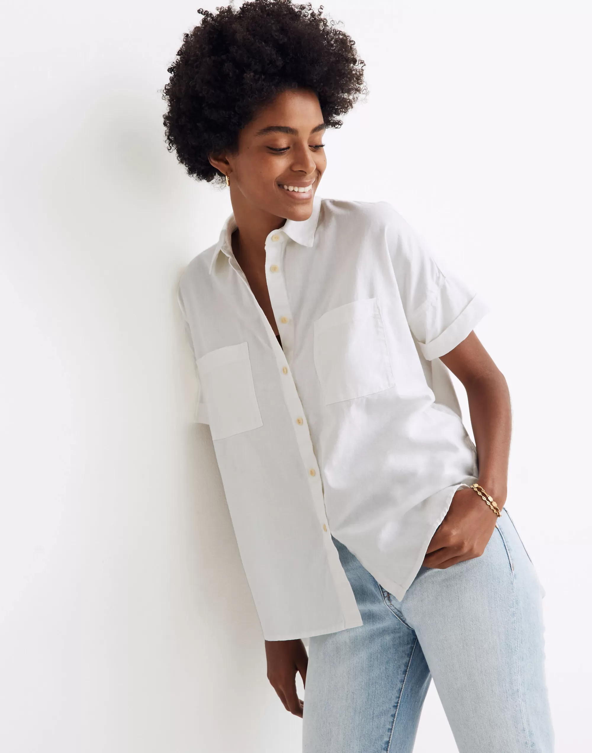 Madewell Tops & Shirts>Women's White Cotton Courier Shirt | Pure White