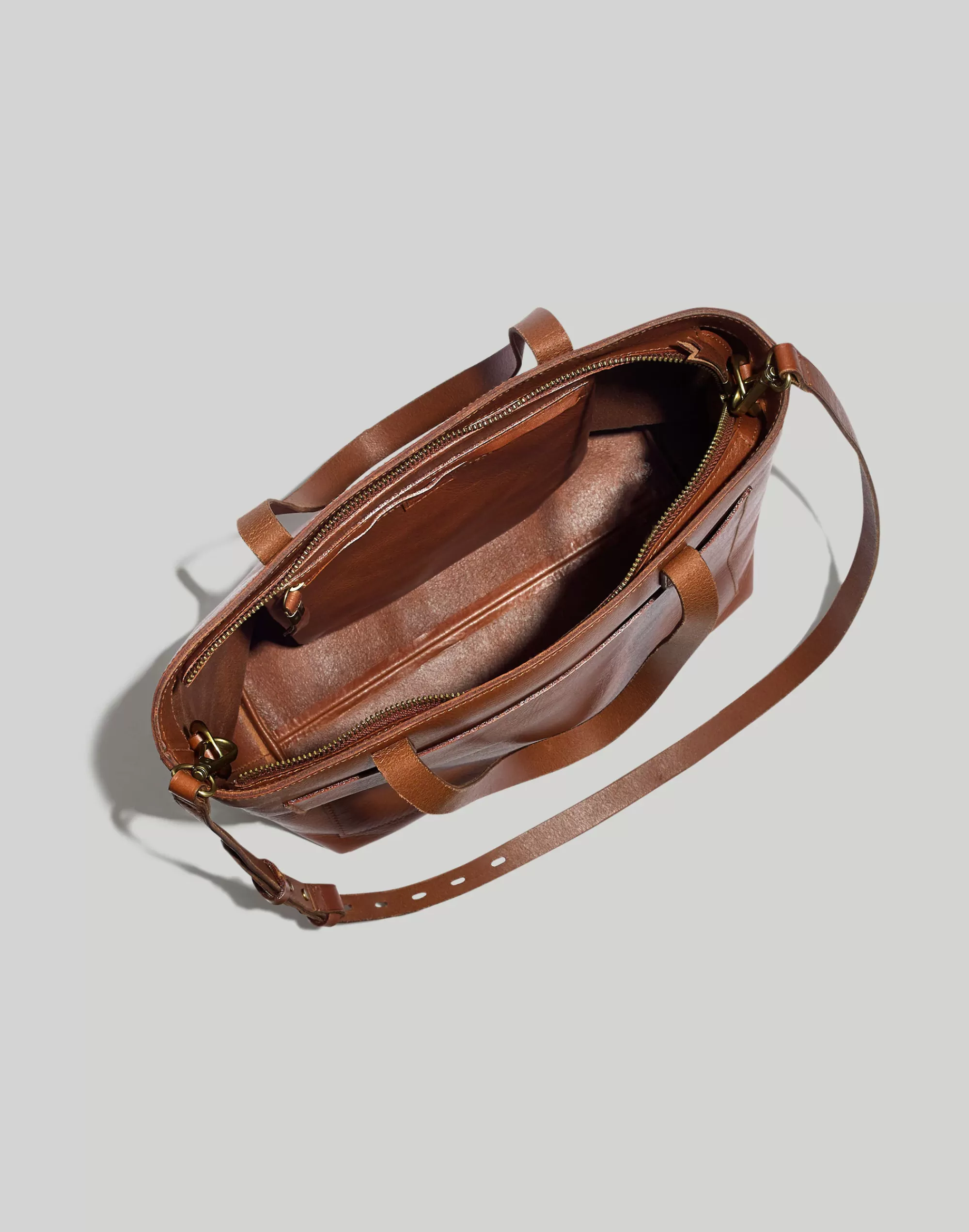 Madewell Crossbody Bags>Women's Zip-Top Medium Transport Tote | English Saddle