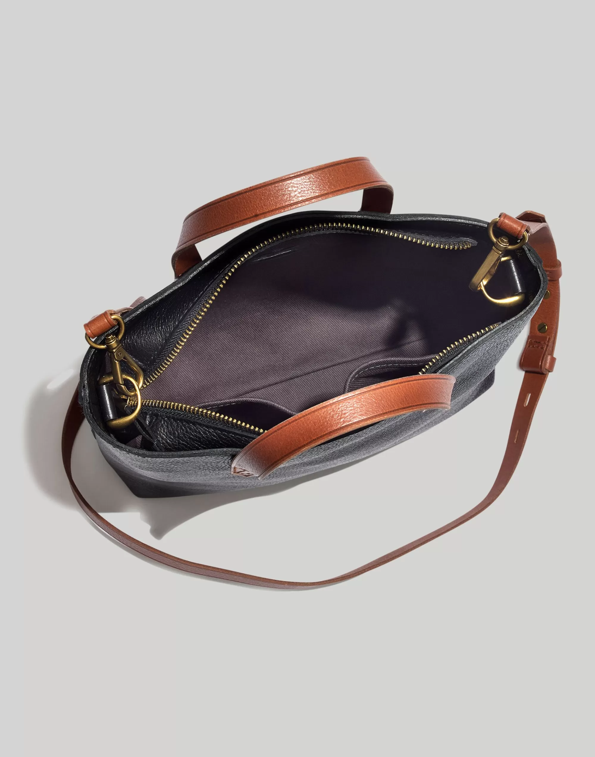 Madewell Crossbody Bags>Women's Zip-Top Transport Crossbody | True Black Brown