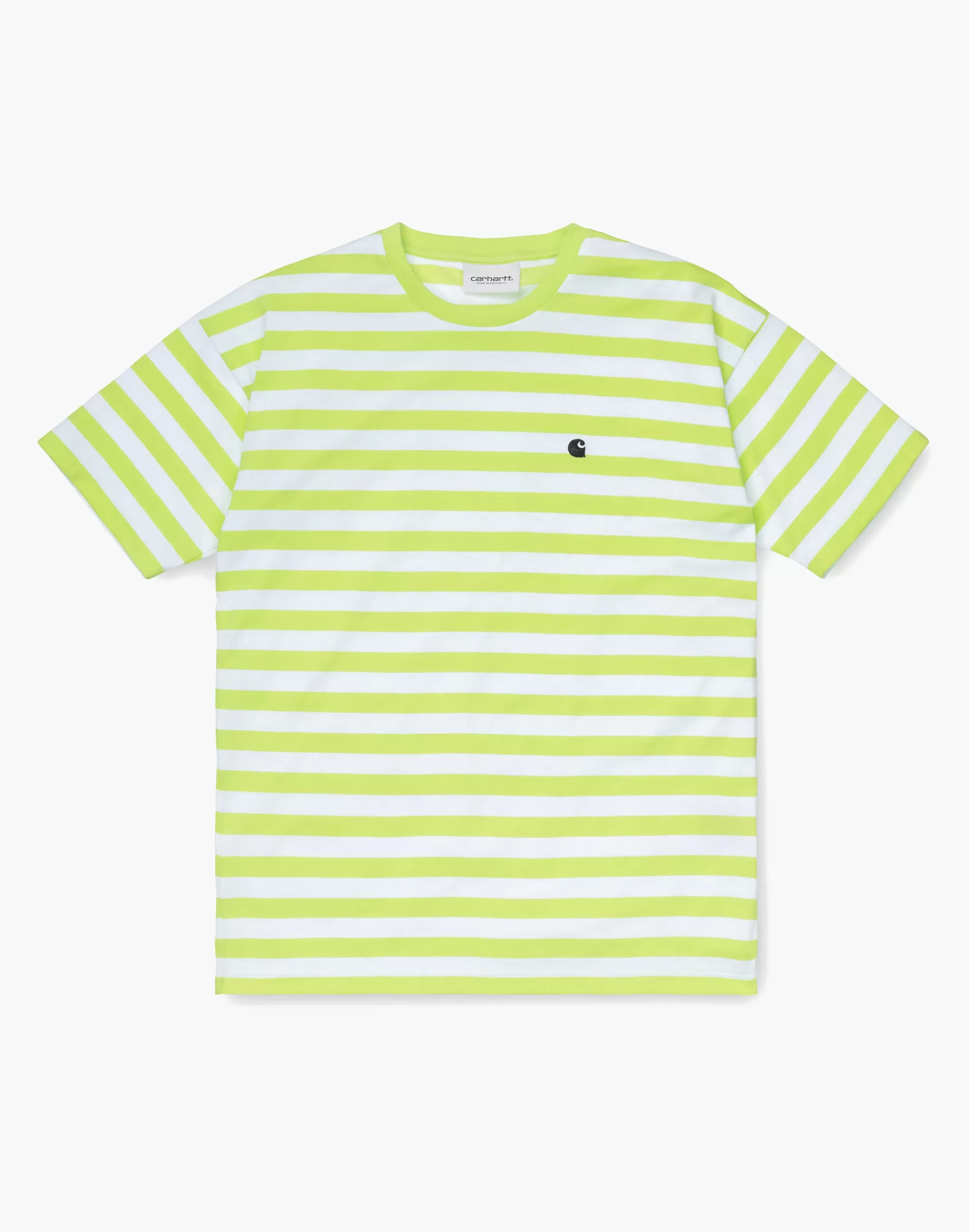 Madewell Tees>Work In Progress Striped Scotty Tee Scotty Stripe, Lime/White