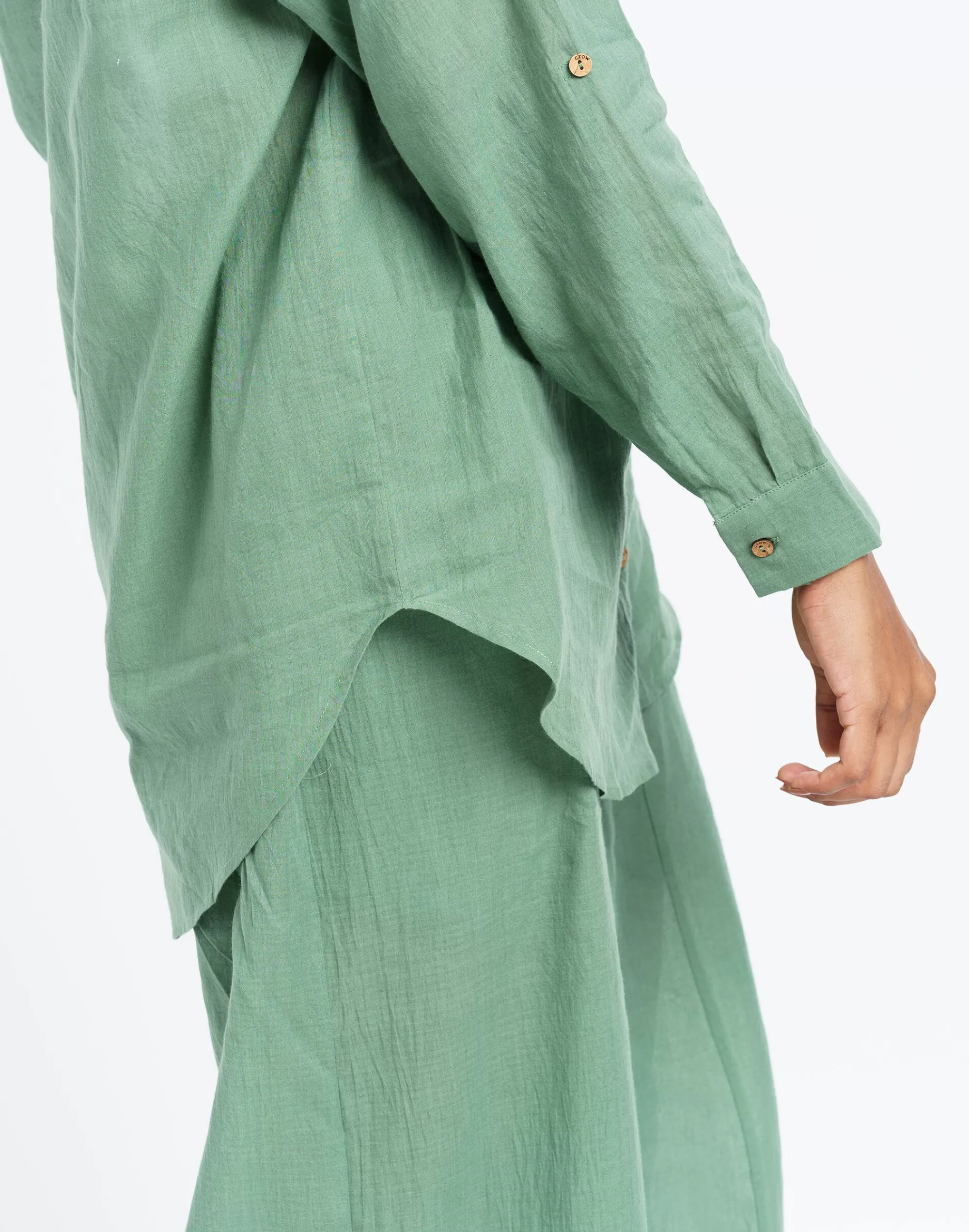 Madewell Tops & Shirts>World Of Crow Aqua Cotton Shirt Green