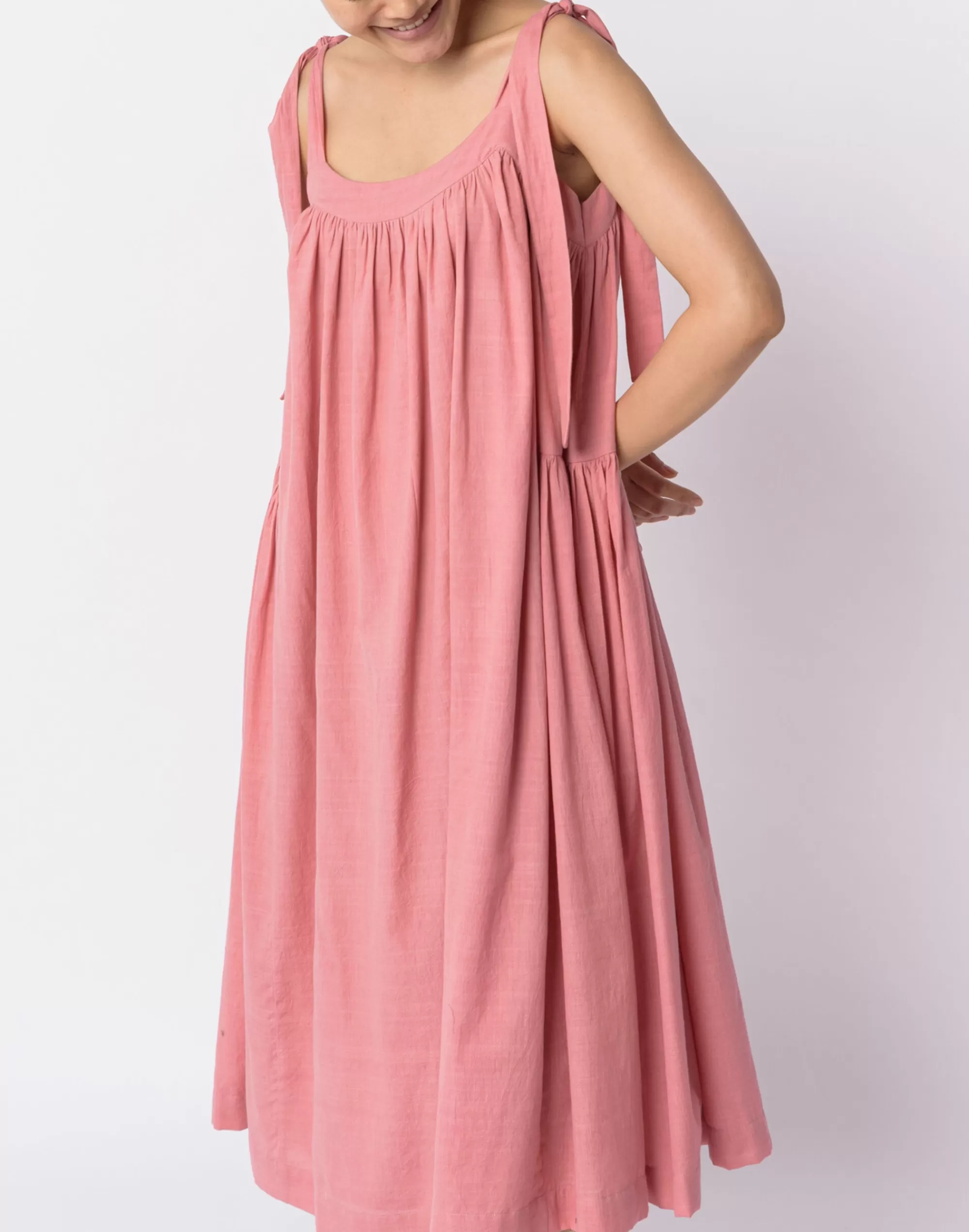 Madewell Dresses>World Of Crow Candy Tie-Up Dress Pink