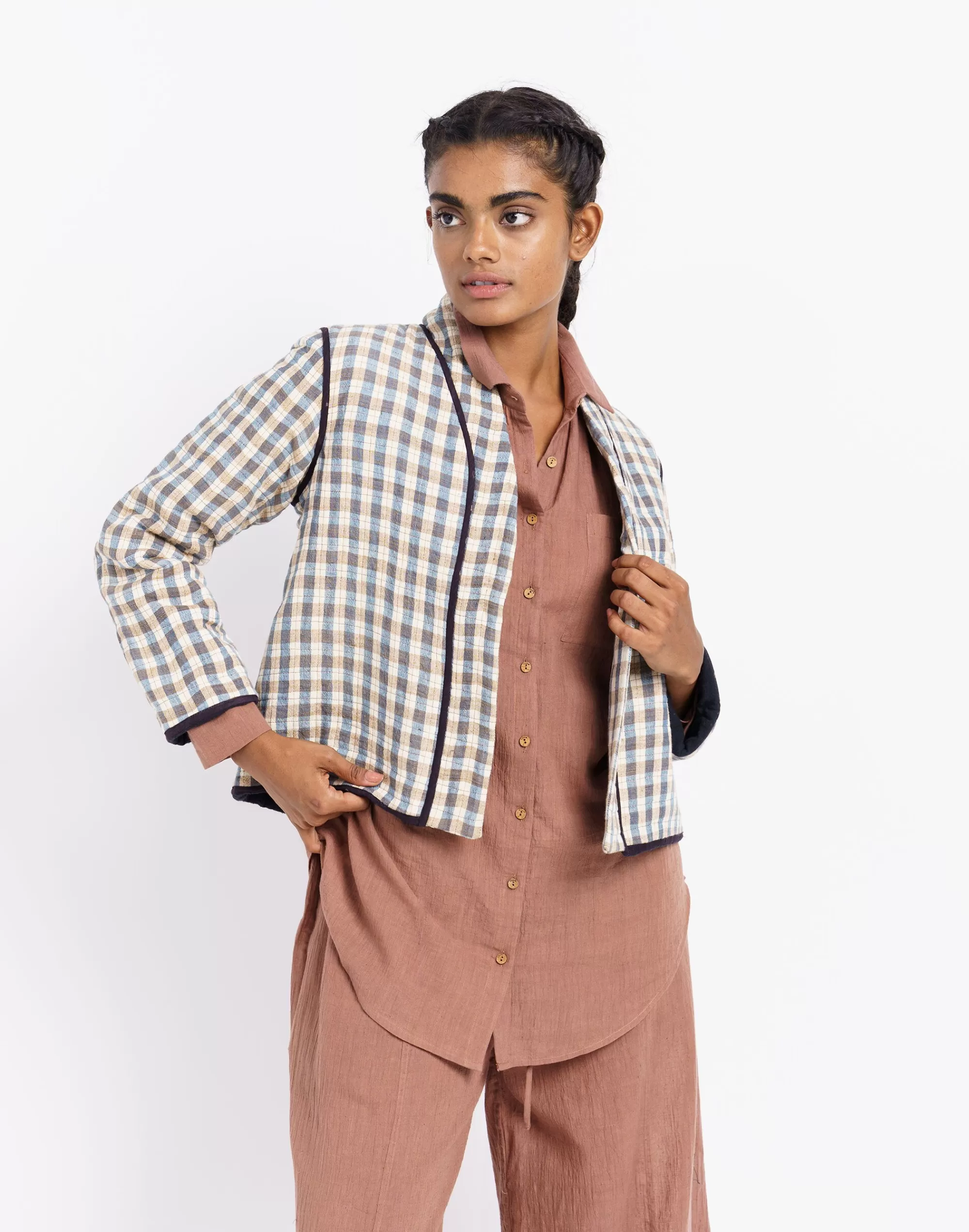 Madewell Jackets>World Of Crow Checkered Cropped Chore Jacket Black White Check