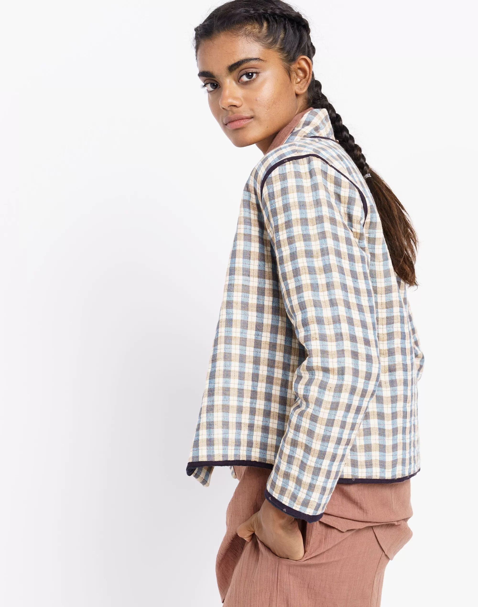 Madewell Jackets>World Of Crow Checkered Cropped Chore Jacket Black White Check