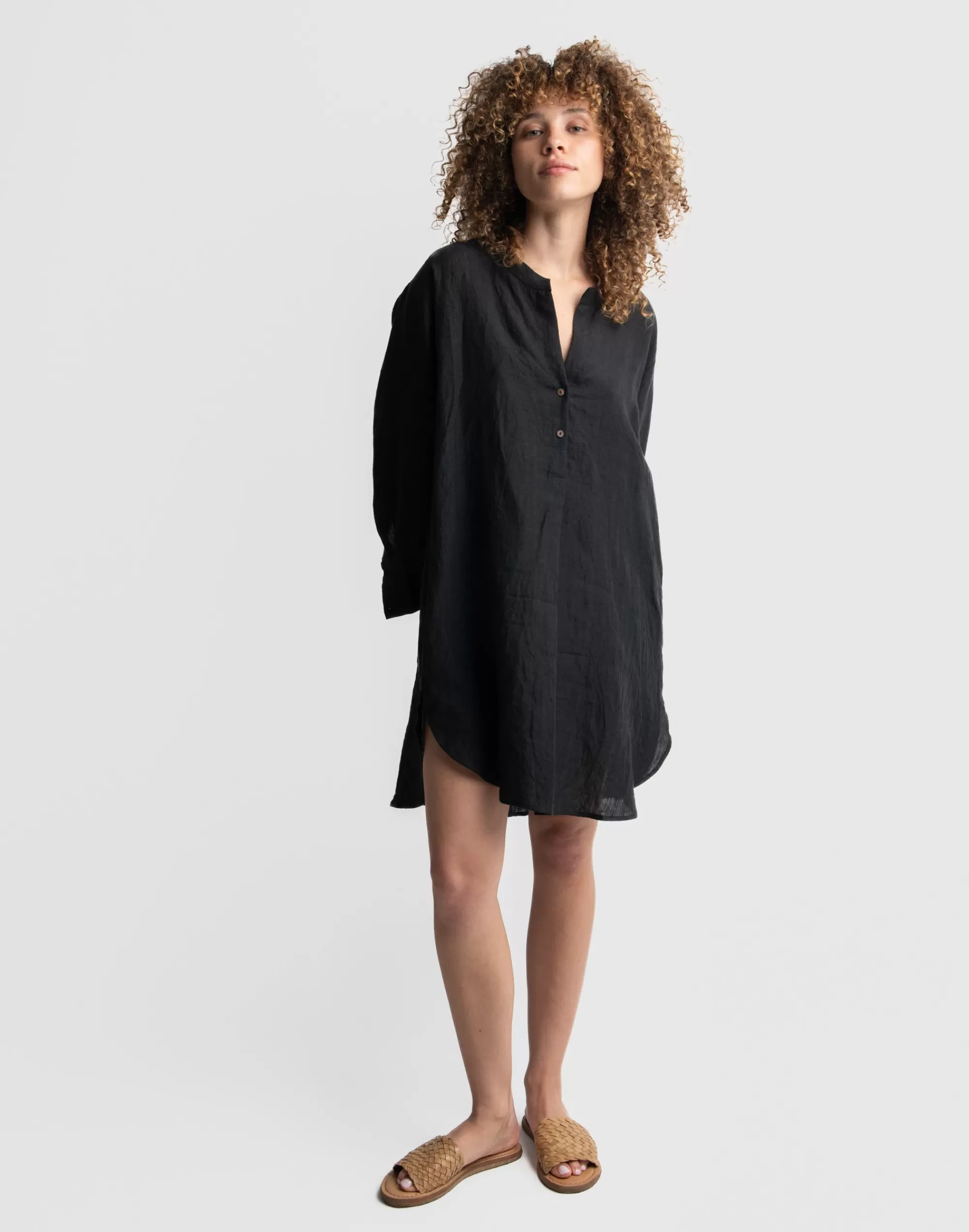 Madewell Dresses>World Of Crow Easy Fit Linen Tunic Black