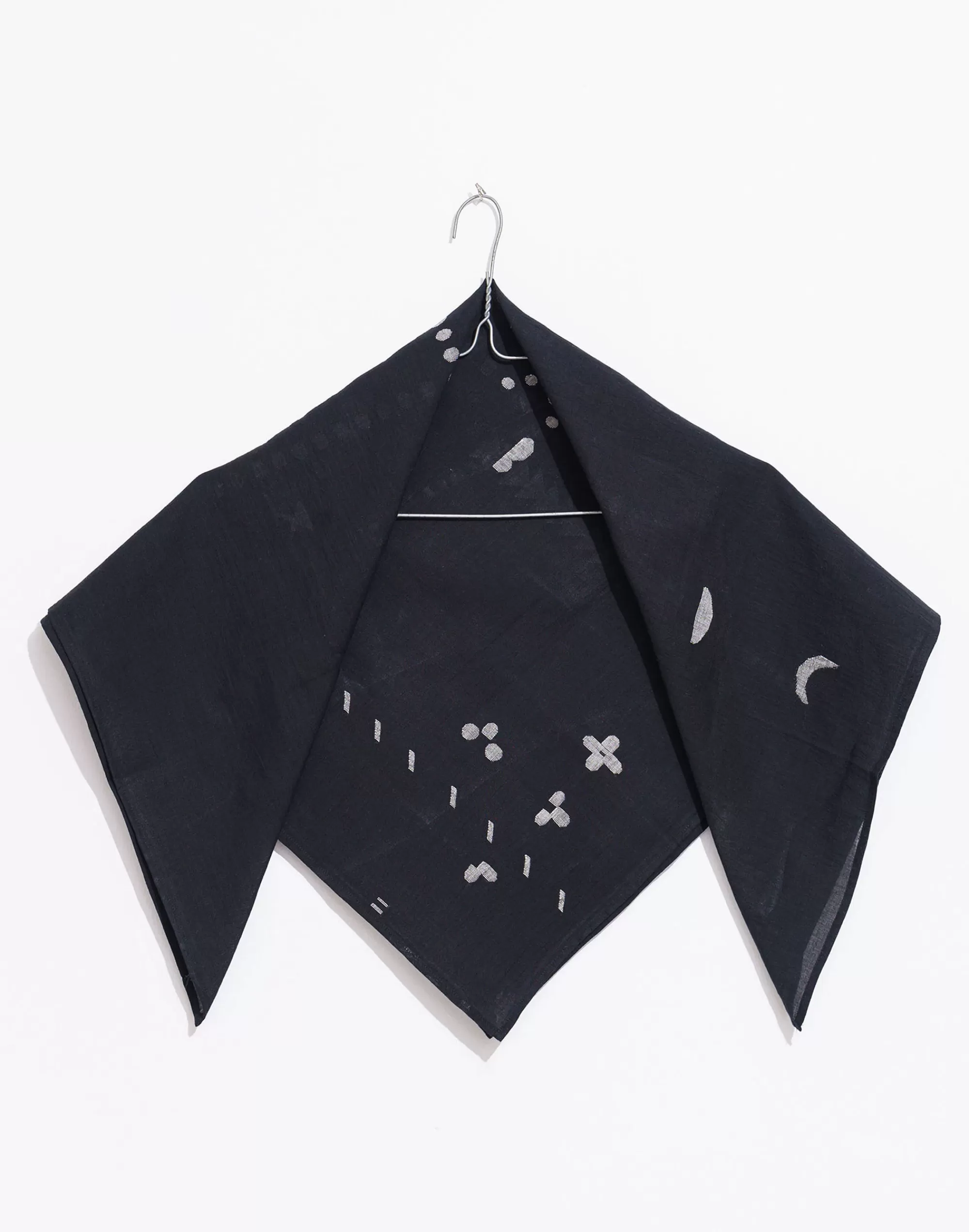 Madewell Bandanas>World Of Crow Jamdani Bandana Black