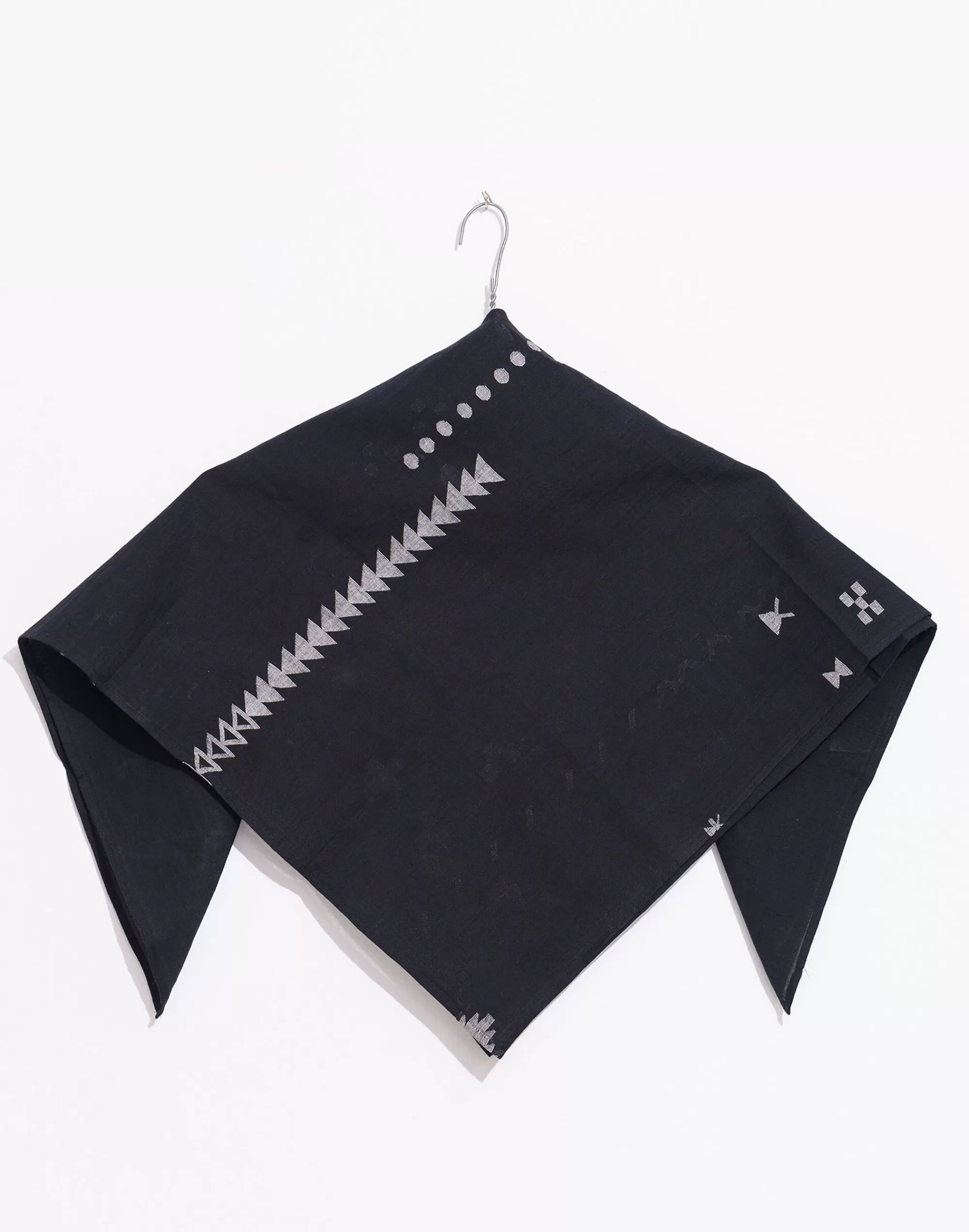 Madewell Bandanas>World Of Crow Jamdani Bandana Black