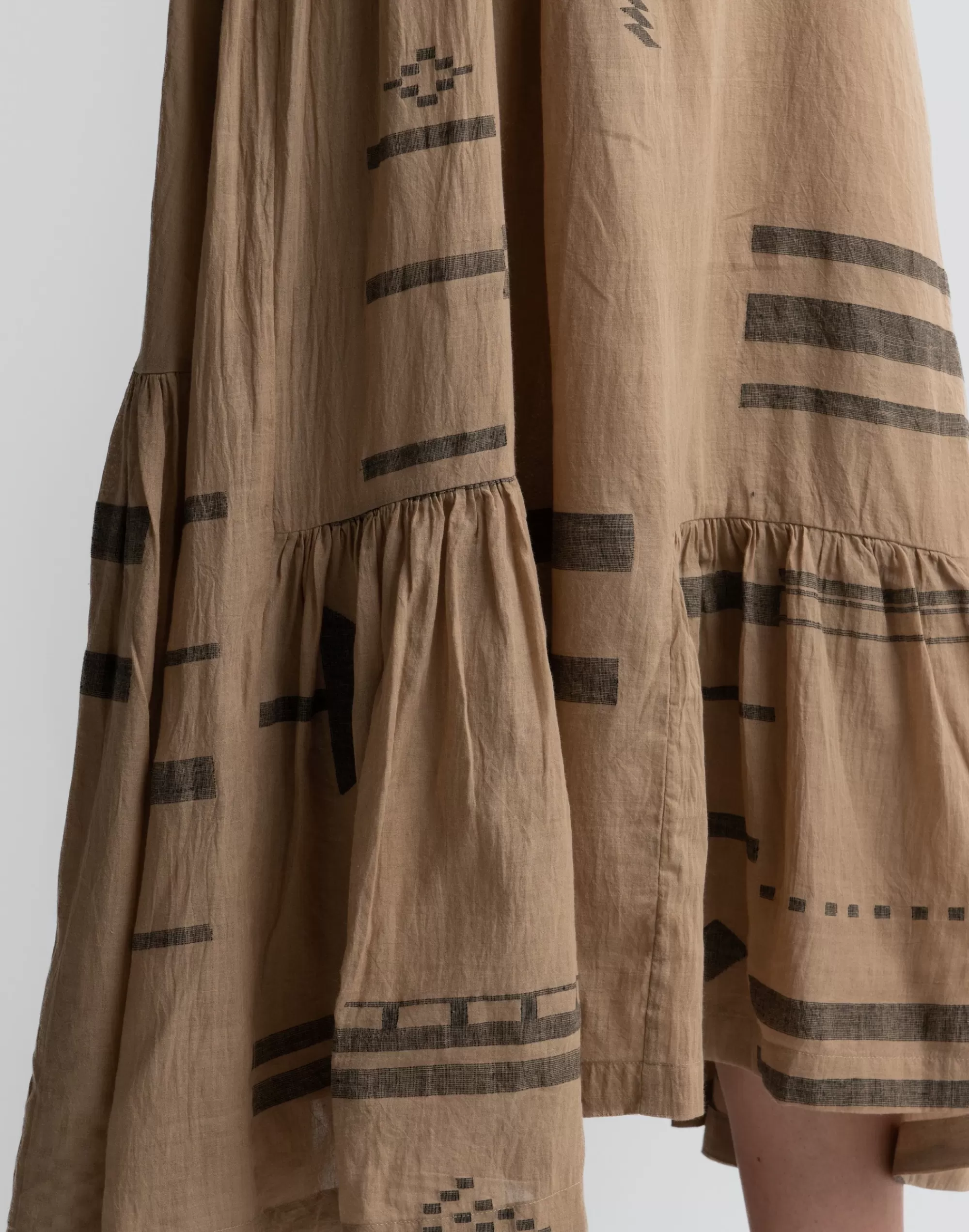 Madewell Dresses>World Of Crow Nutmeg Tiered Handwoven Slip Dress Vintage Brown