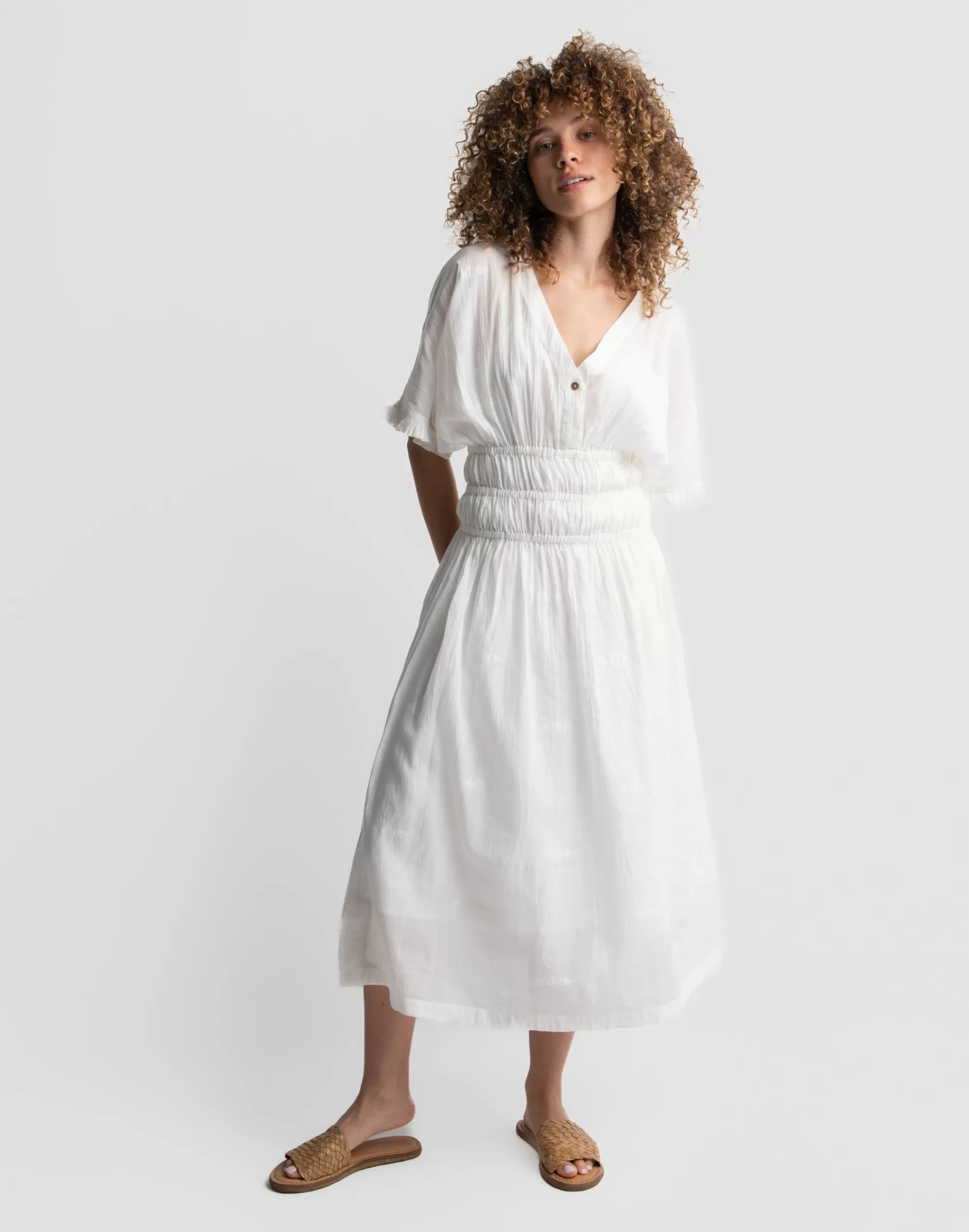 Madewell Dresses>World Of Crow Pure Midi Dress White