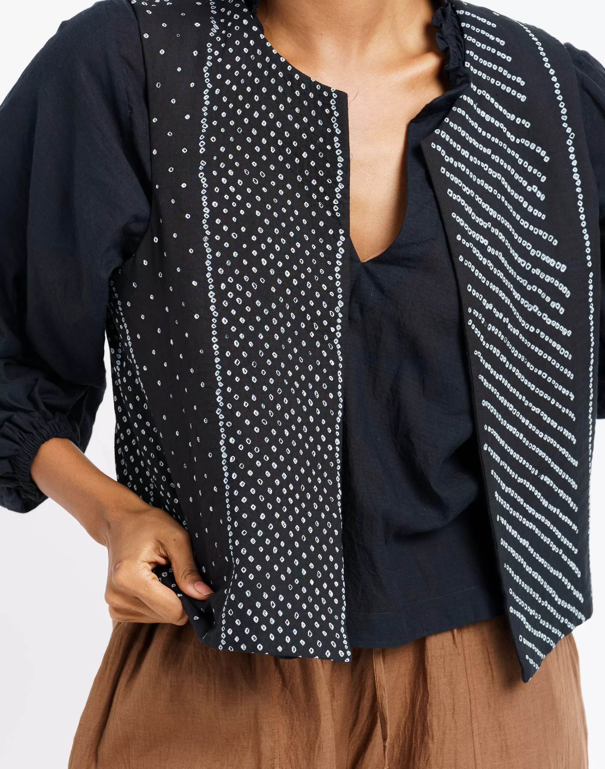 Madewell Jackets>World Of Crow Tie-Dye Waist Cotton Coat Black